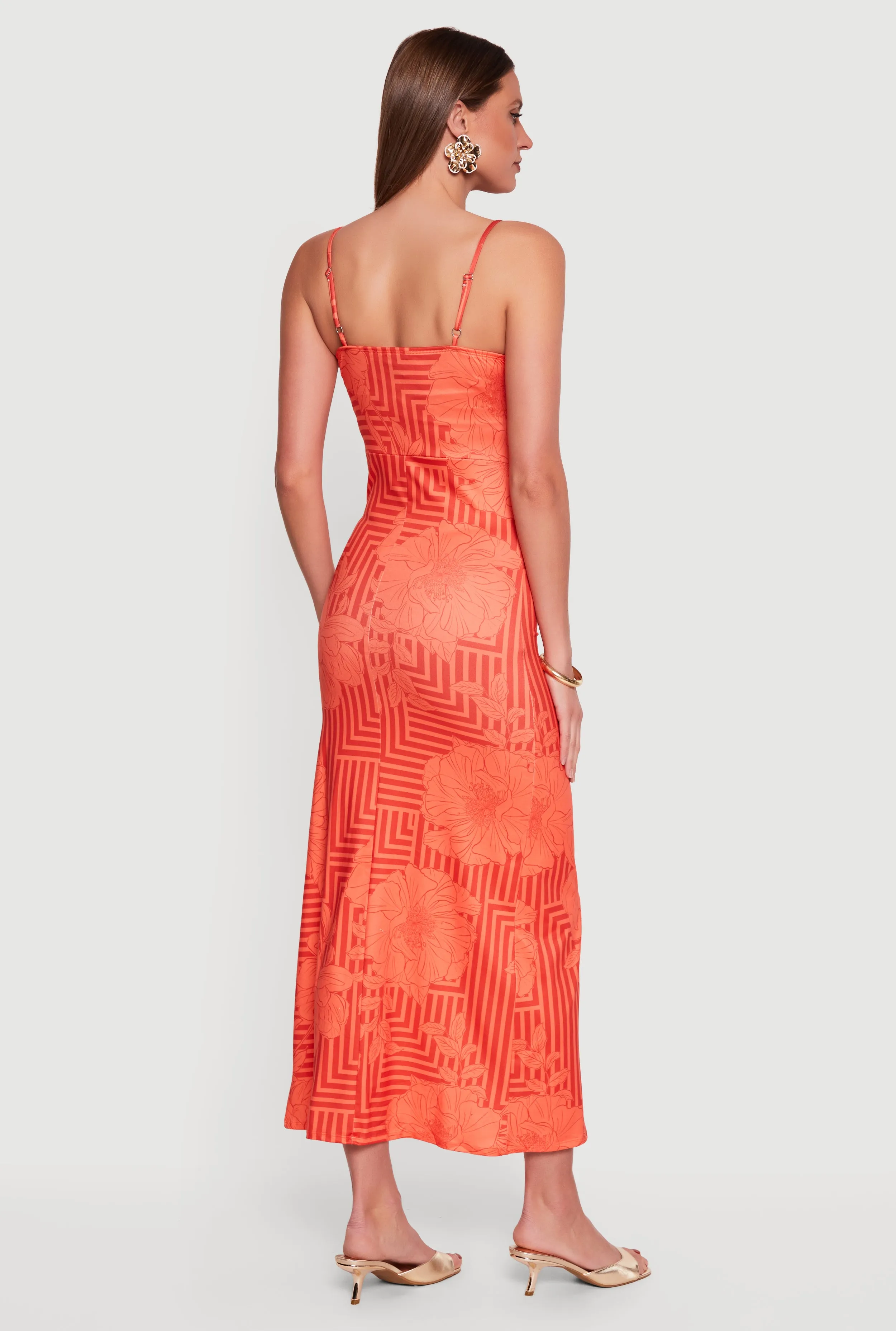 Geometric Floral Bustier Maxi Dress sold by Rainbow product image thumbnail 3