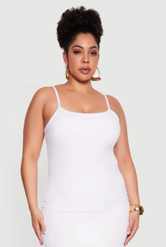 Plus Size Scoop Neck Cami with Shelf Bra sold by Rainbow