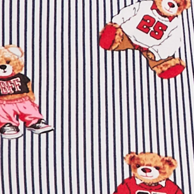 Striped Teddy Bear Print Pajama Romper sold by Rainbow product image thumbnail 3