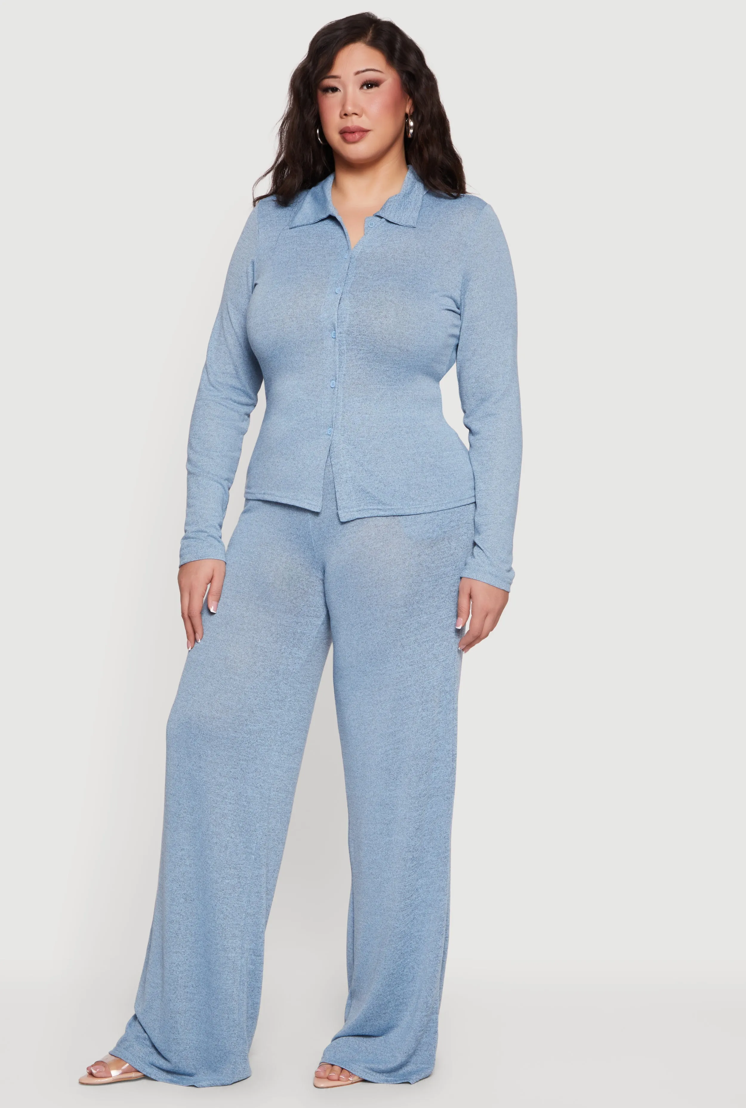 Plus Size High Waisted Wide Leg Pants sold by Rainbow product image thumbnail 2