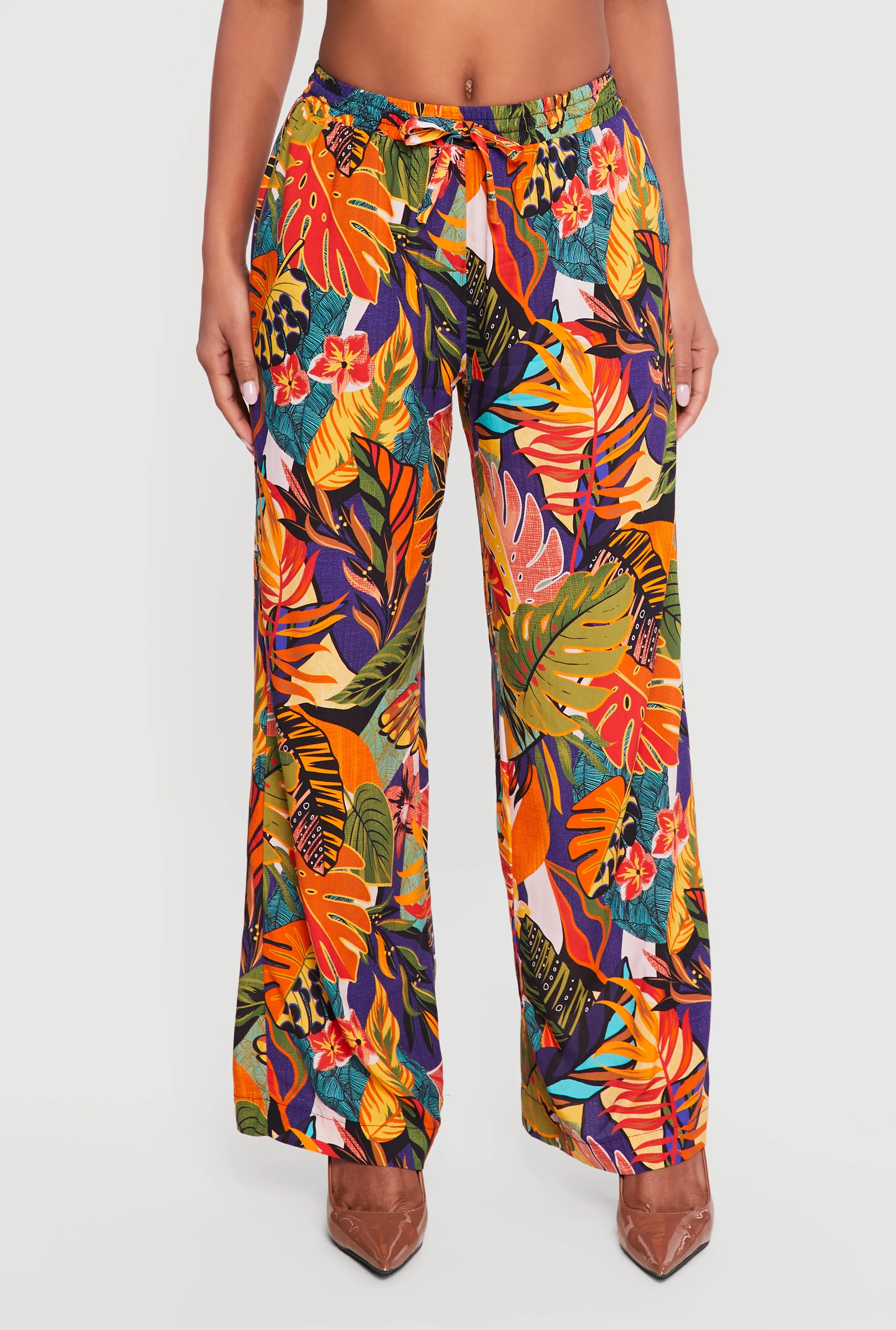 Abstract Floral Leaf Print Pants sold by Rainbow product image thumbnail 3