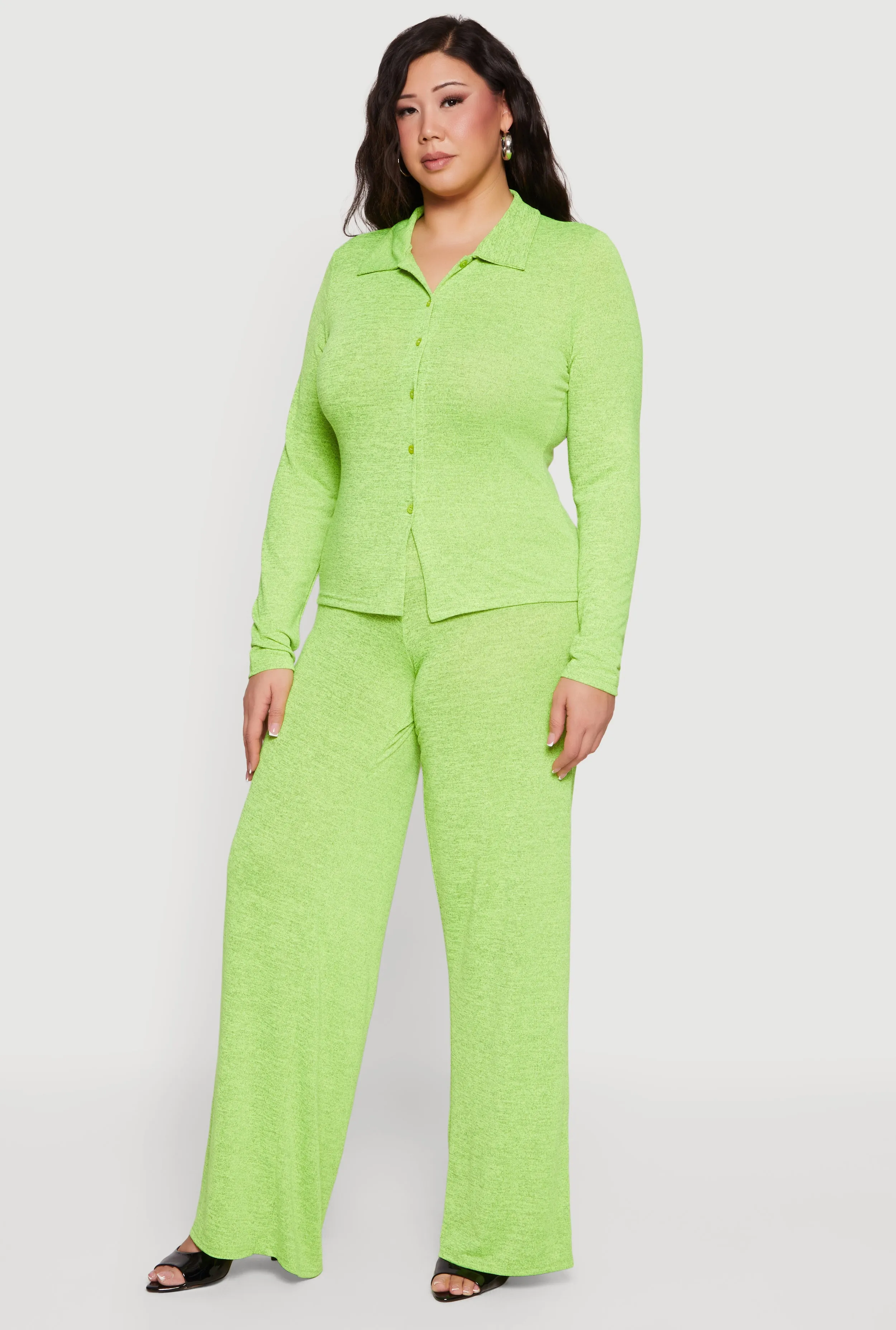 Plus Size High Waisted Wide Leg Pants sold by Rainbow product image thumbnail 2