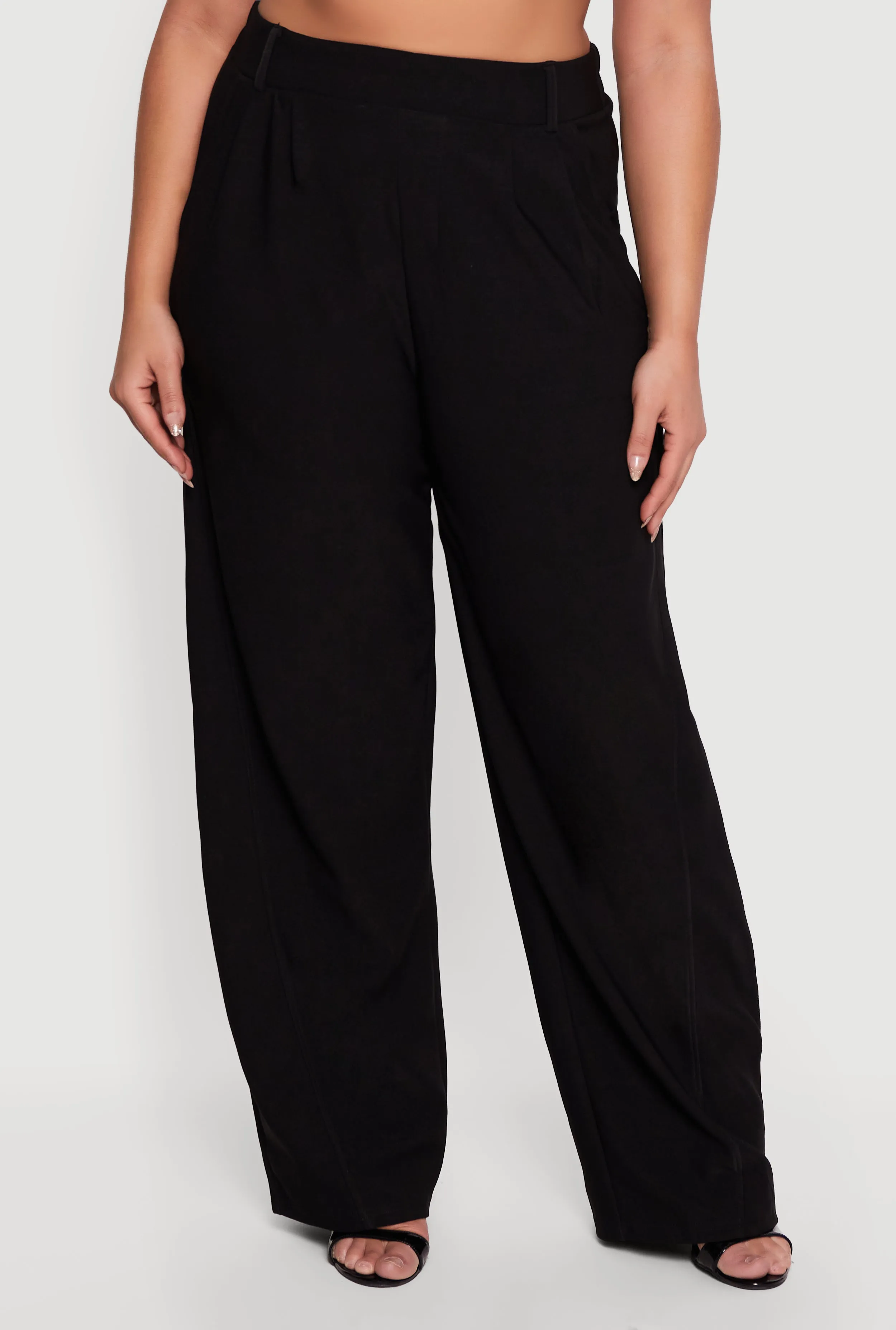 Plus Size High Waisted Pocket Wide Leg Dress Pants sold by Rainbow product image thumbnail 3