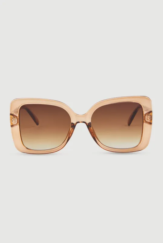 Ombre Lens Square Frame Sunglasses made by Rainbow