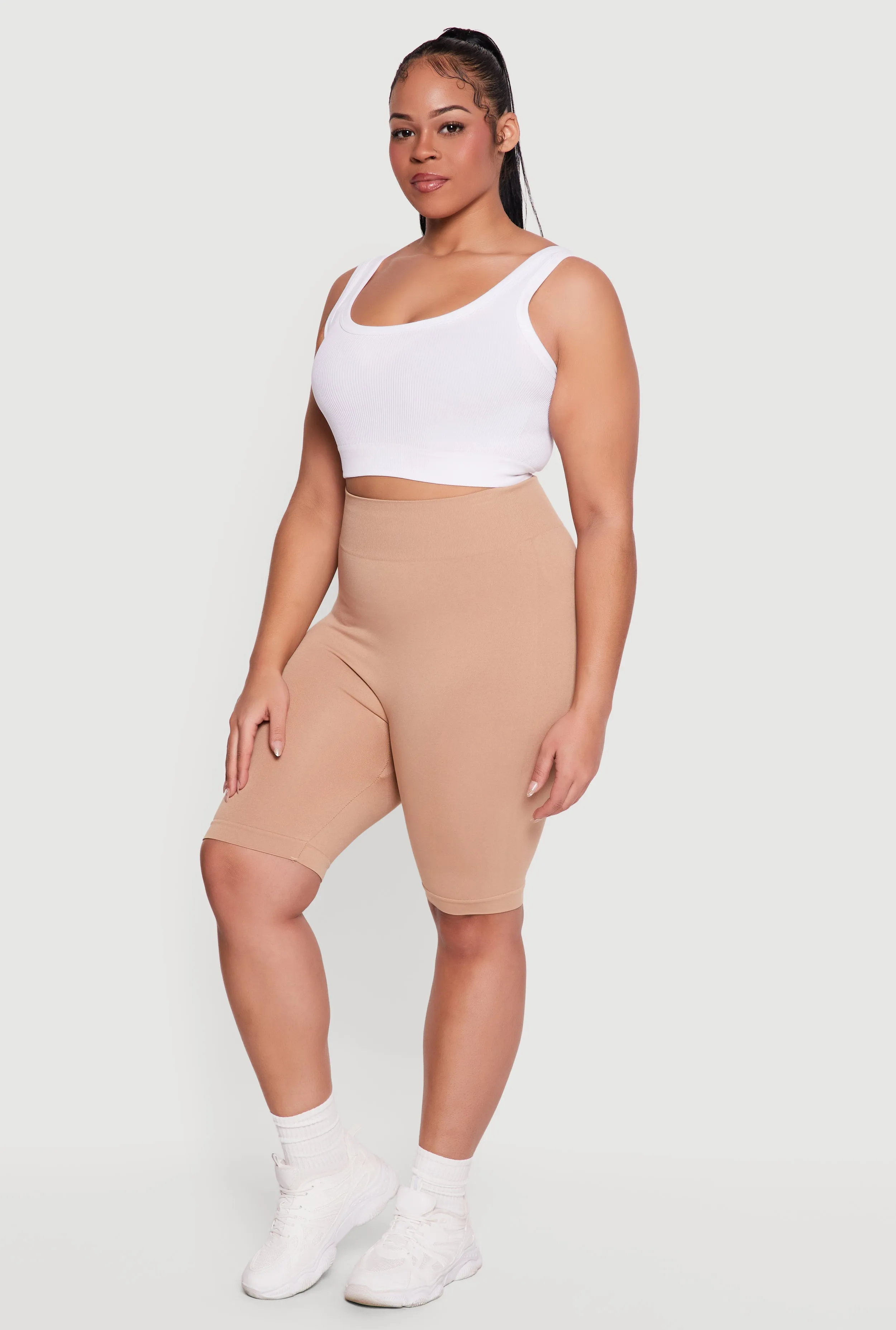 Plus Size High Waisted Seamless Bike Shorts sold by Rainbow product image thumbnail 2