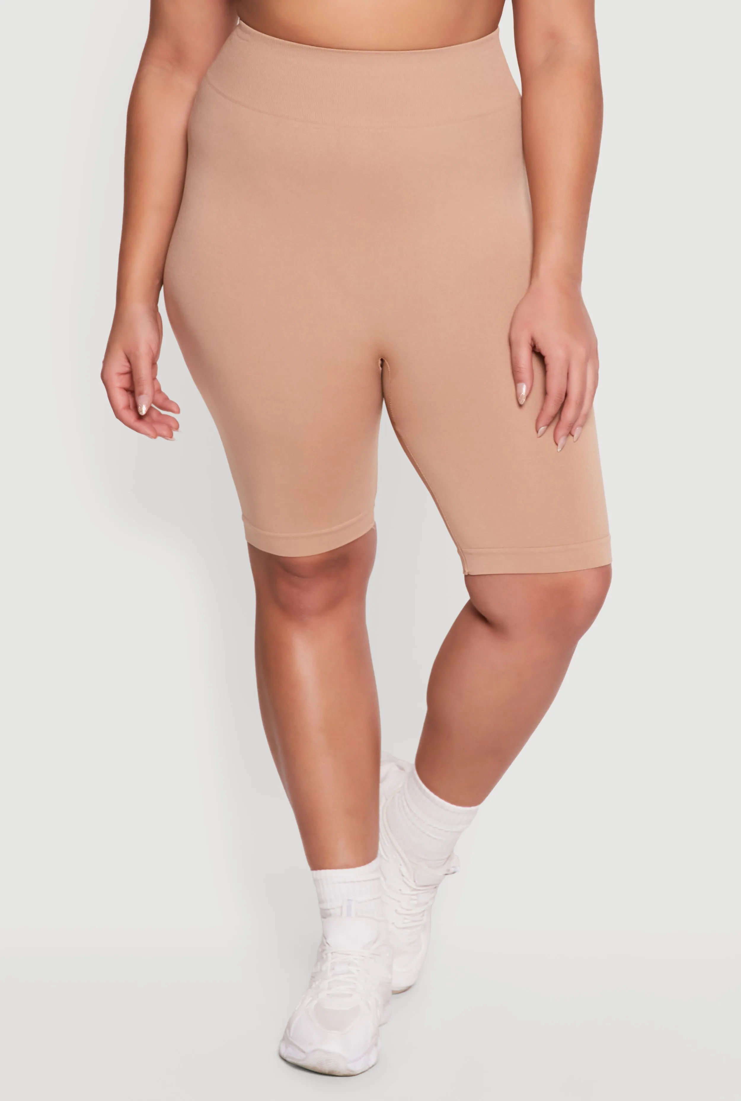 Plus Size High Waisted Seamless Bike Shorts sold by Rainbow product image thumbnail 3