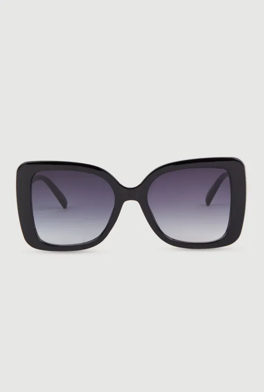 Ombre Lens Square Frame Sunglasses sold by Rainbow