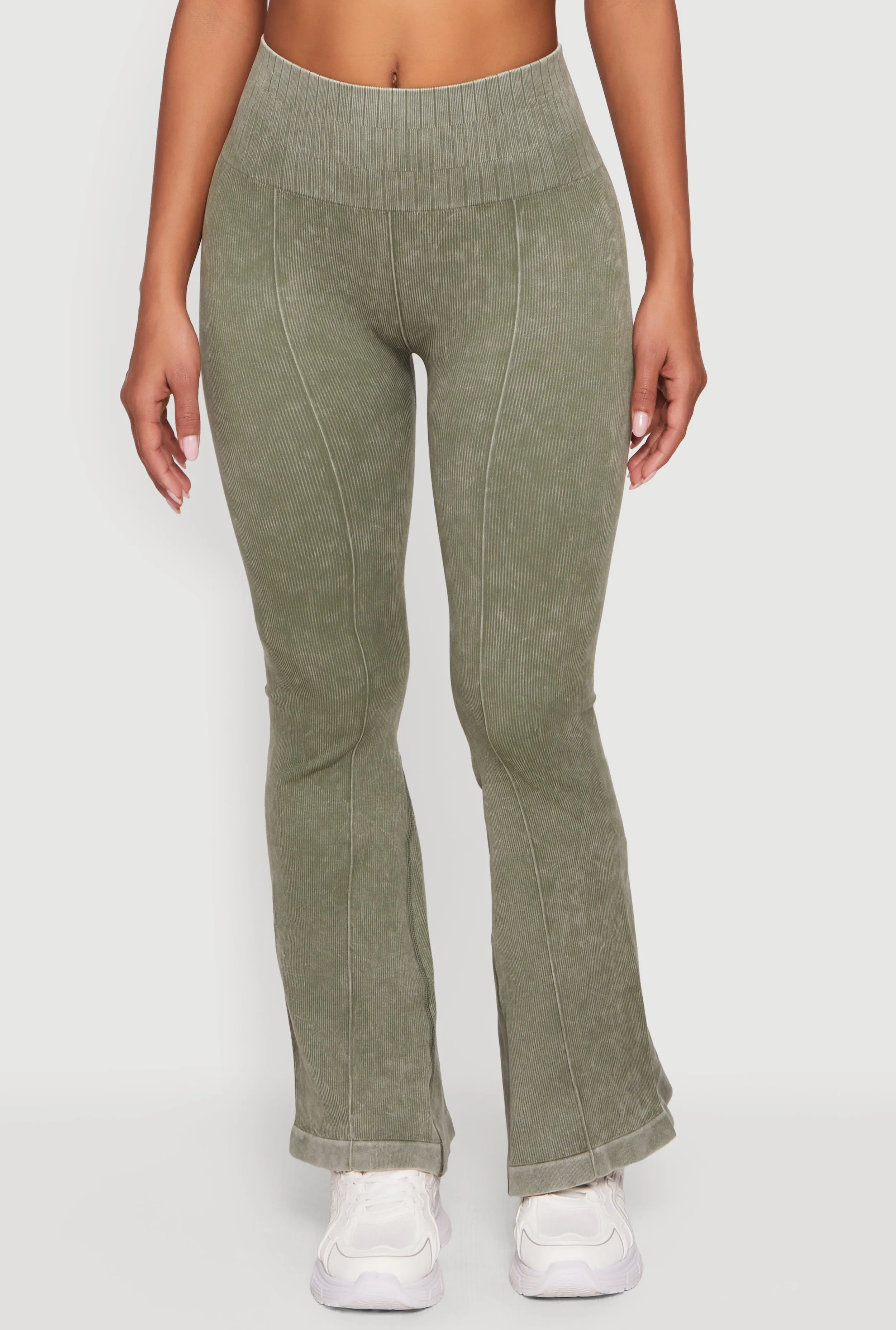 Acid Wash Seamless Pull On Flare Pants sold by Rainbow product image thumbnail 3