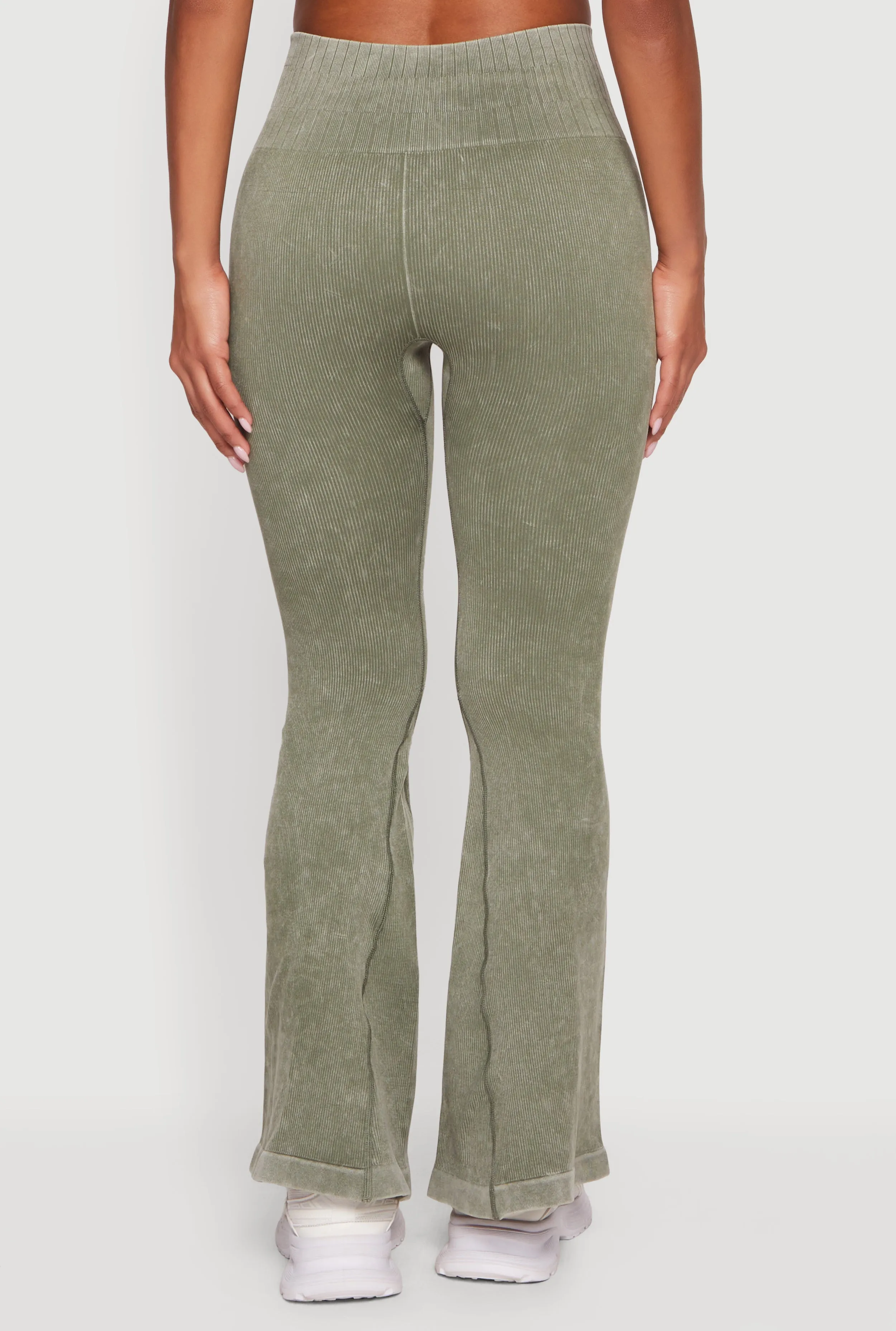 Acid Wash Seamless Pull On Flare Pants sold by Rainbow product image thumbnail 5