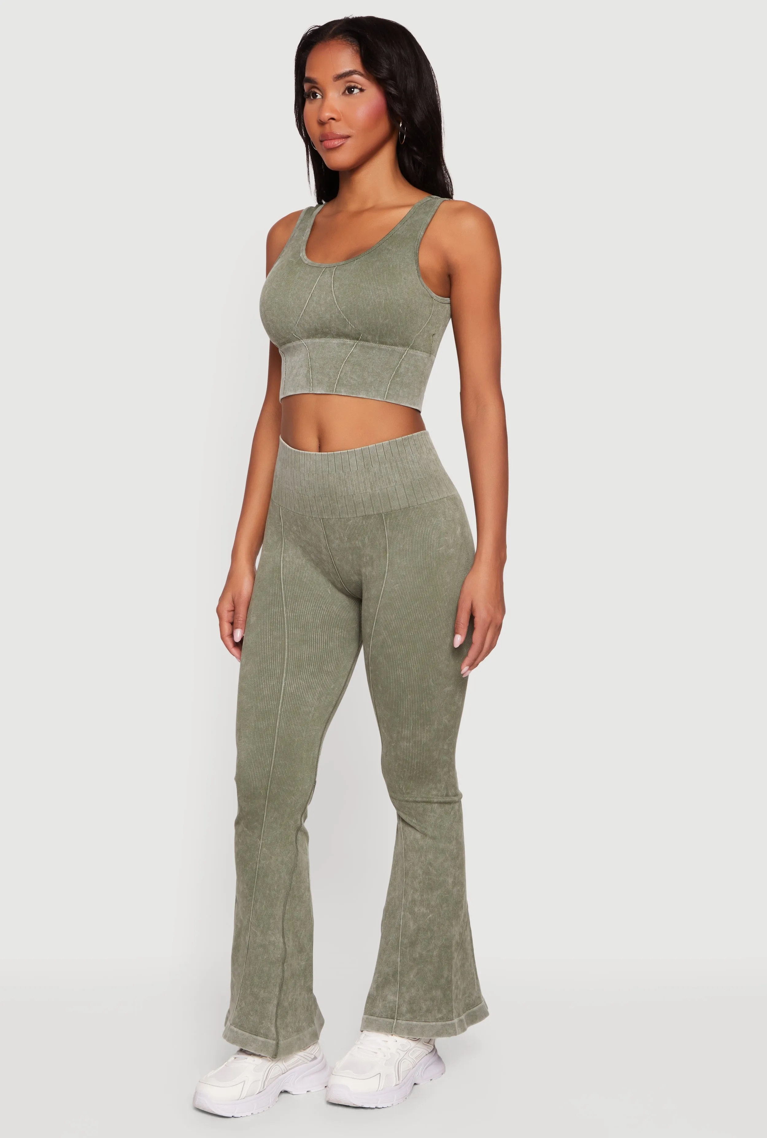 Acid Wash Seamless Pull On Flare Pants sold by Rainbow product image thumbnail 2