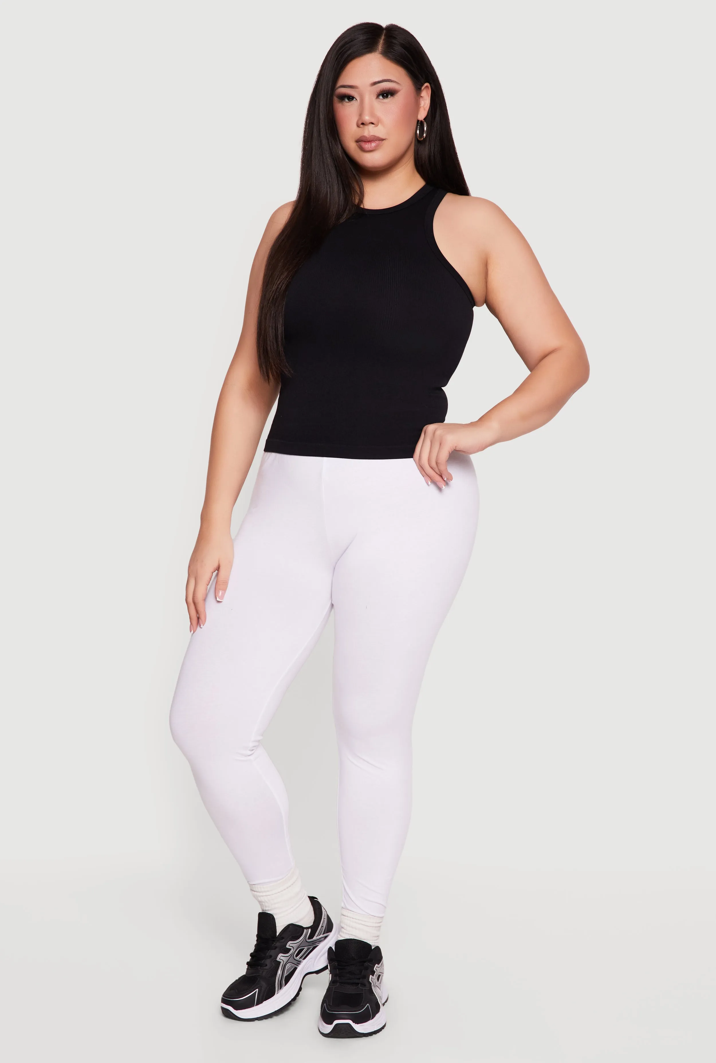 Plus Size High Waisted Solid Leggings sold by Rainbow product image thumbnail 2