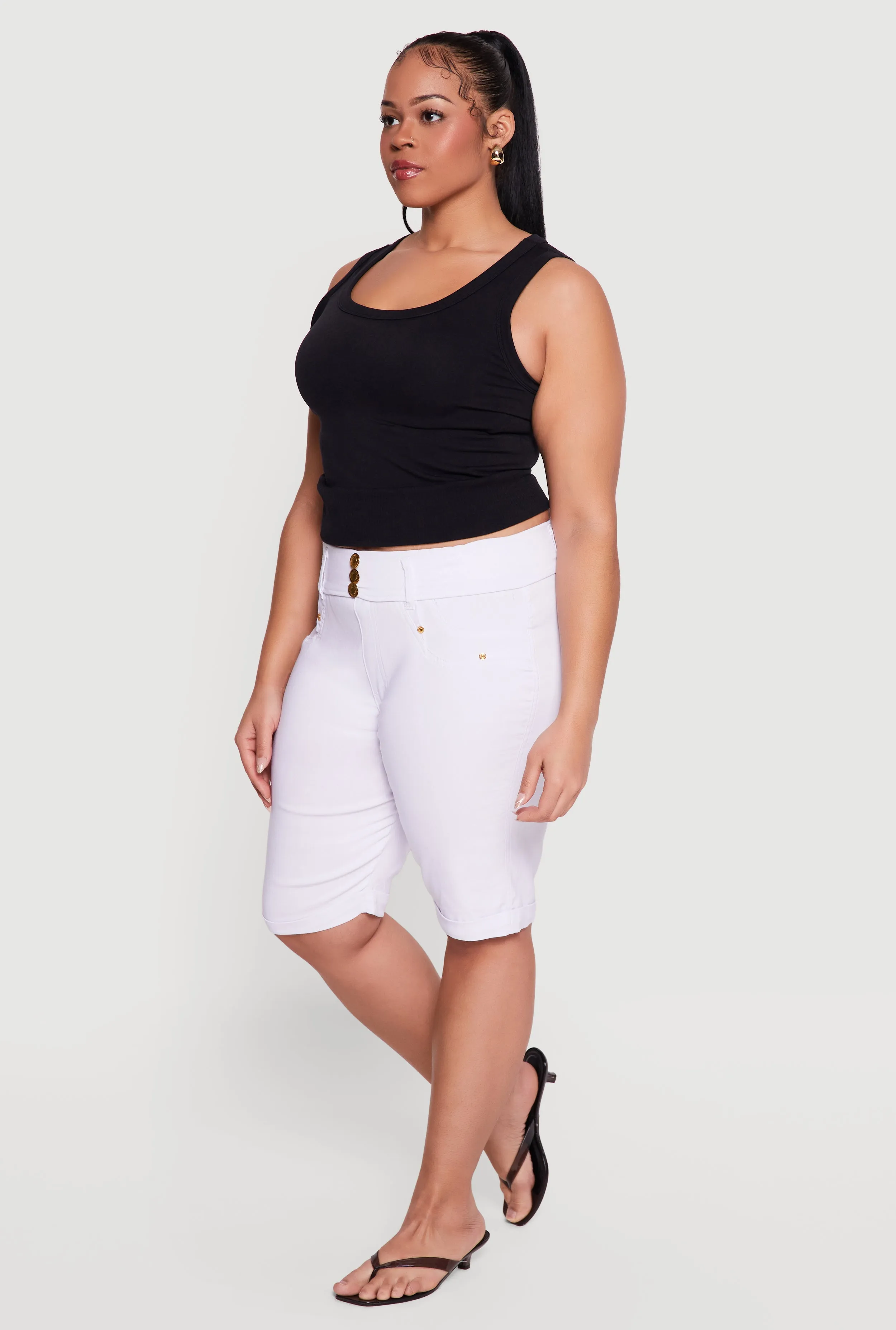Plus Size Hyper Stretch Pull On Bermuda Shorts sold by Rainbow product image thumbnail 2