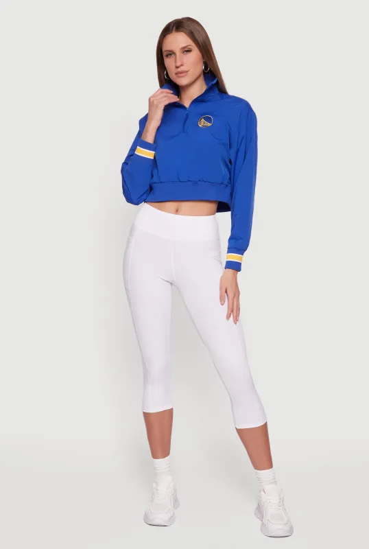 NBA Golden State Warriors Cropped Quarter Zip Windbreaker sold by Rainbow