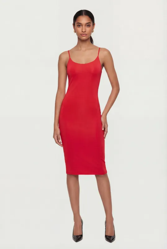 Scoop Neck Back Slit Midi Dress sold by Rainbow