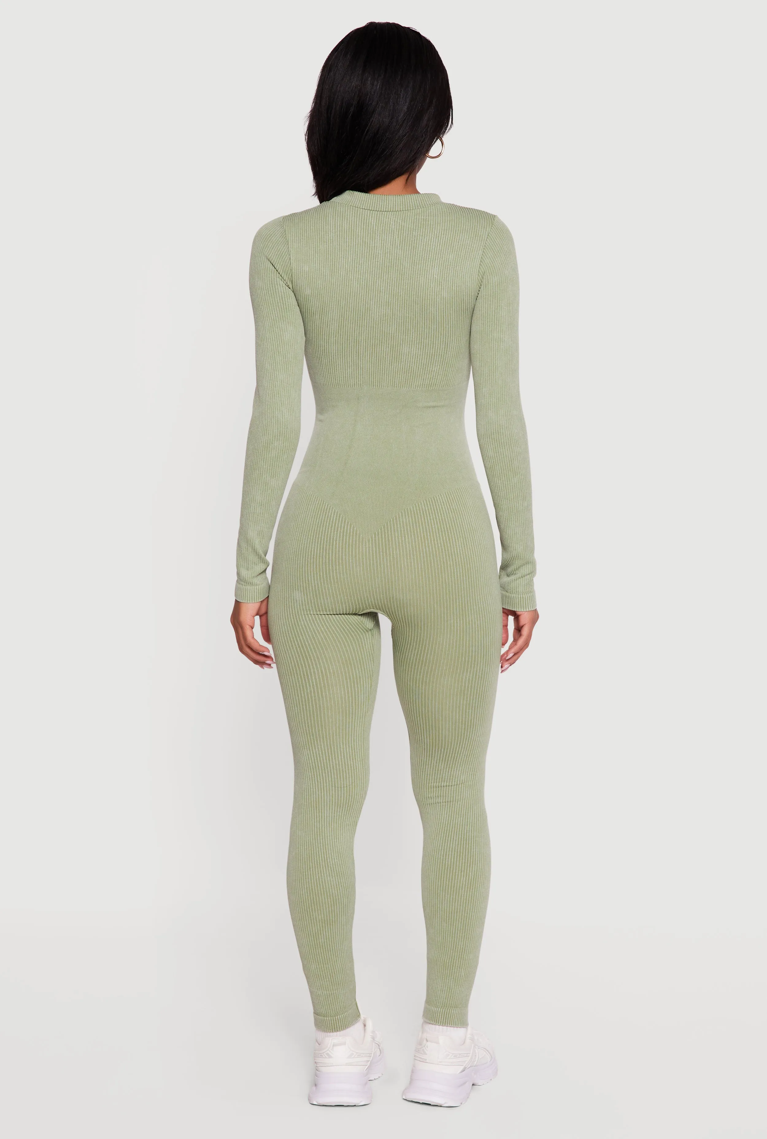 Seamless Mock Neck Quarter Zip Jumpsuit sold by Rainbow product image thumbnail 3