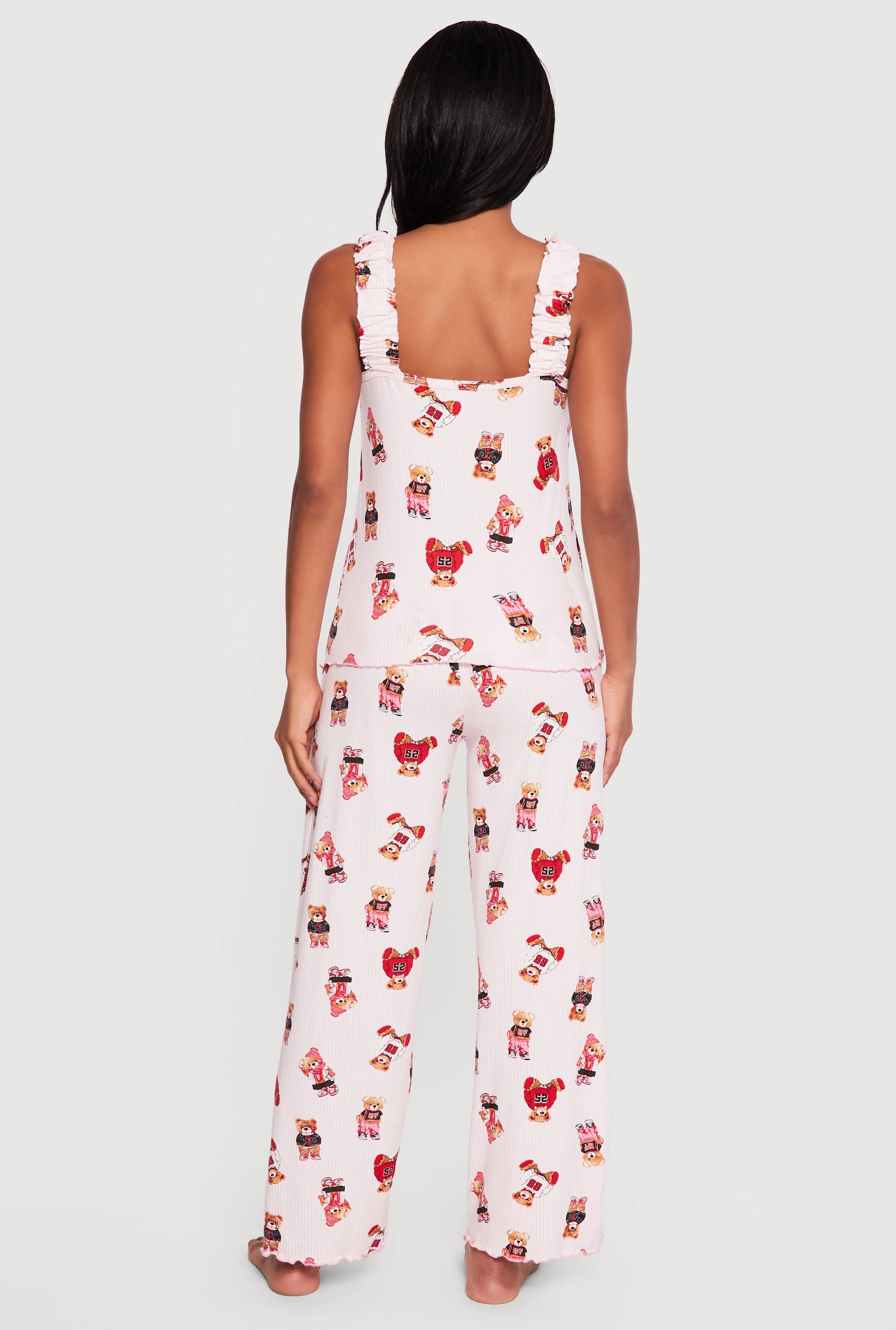 Striped Teddy Bear Print Pajama Tank Top and Pants sold by Rainbow product image thumbnail 2