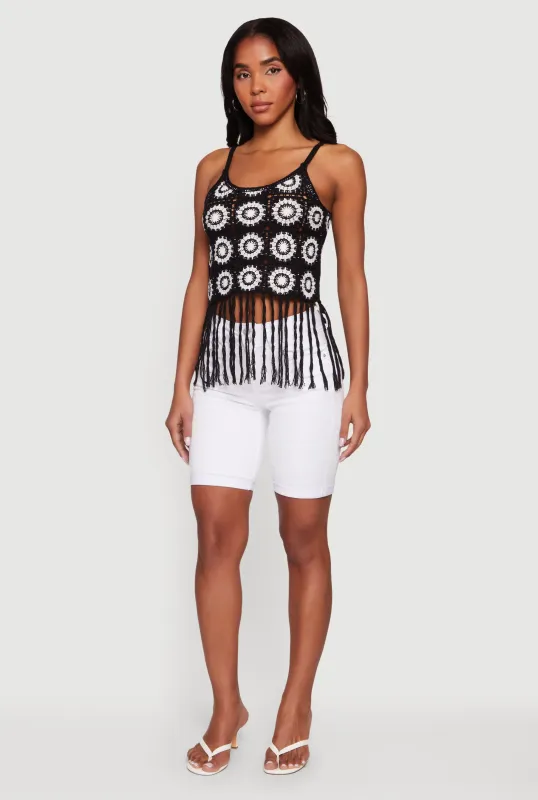 Geometric Crochet Fringe Cami sold by Rainbow