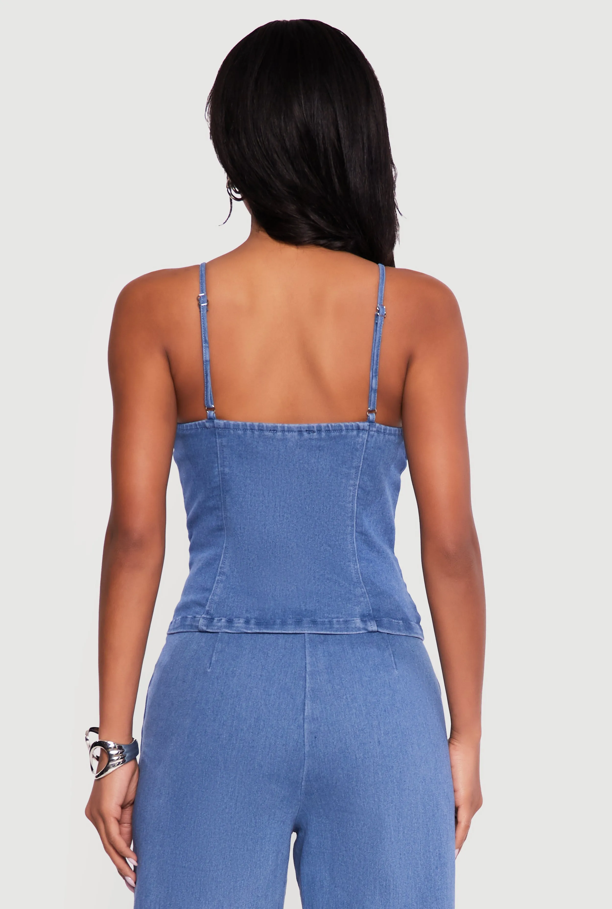 Sleeveless Button Front Denim Top sold by Rainbow product image thumbnail 5