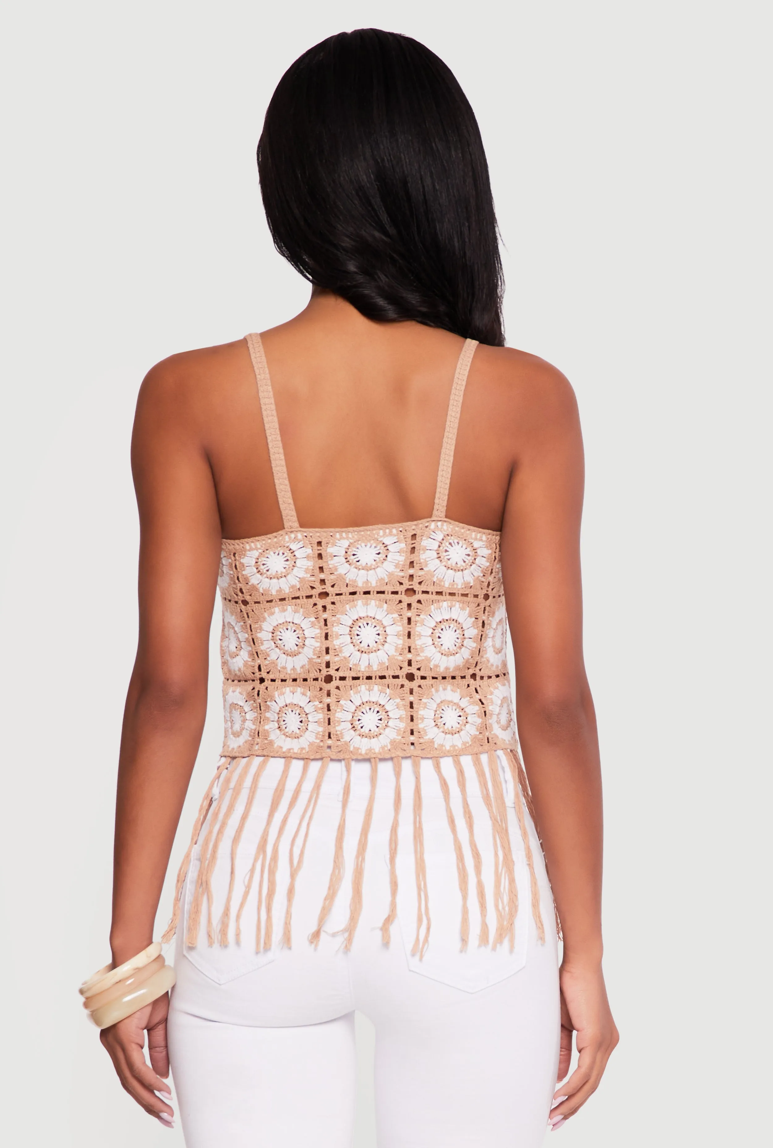 Geometric Crochet Fringe Cami sold by Rainbow product image thumbnail 5