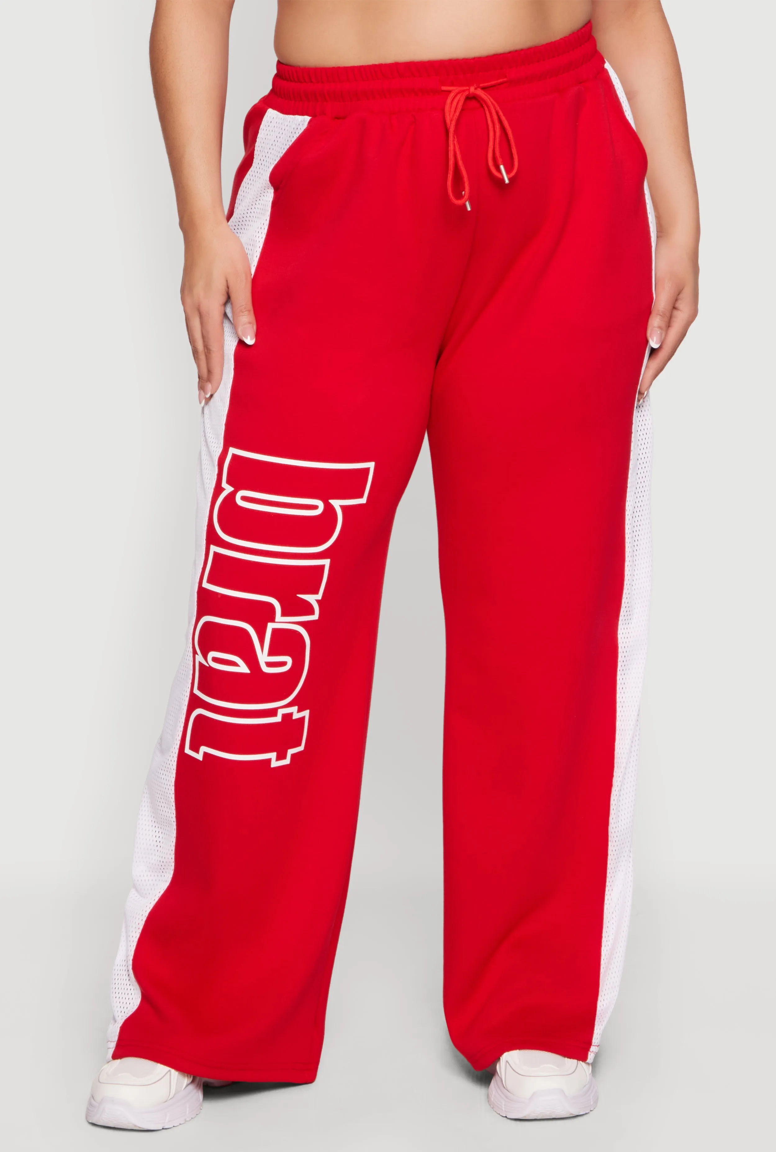 Plus Size Brat Graphic Drawstring Waist Wide Leg Pants sold by Rainbow product image thumbnail 3