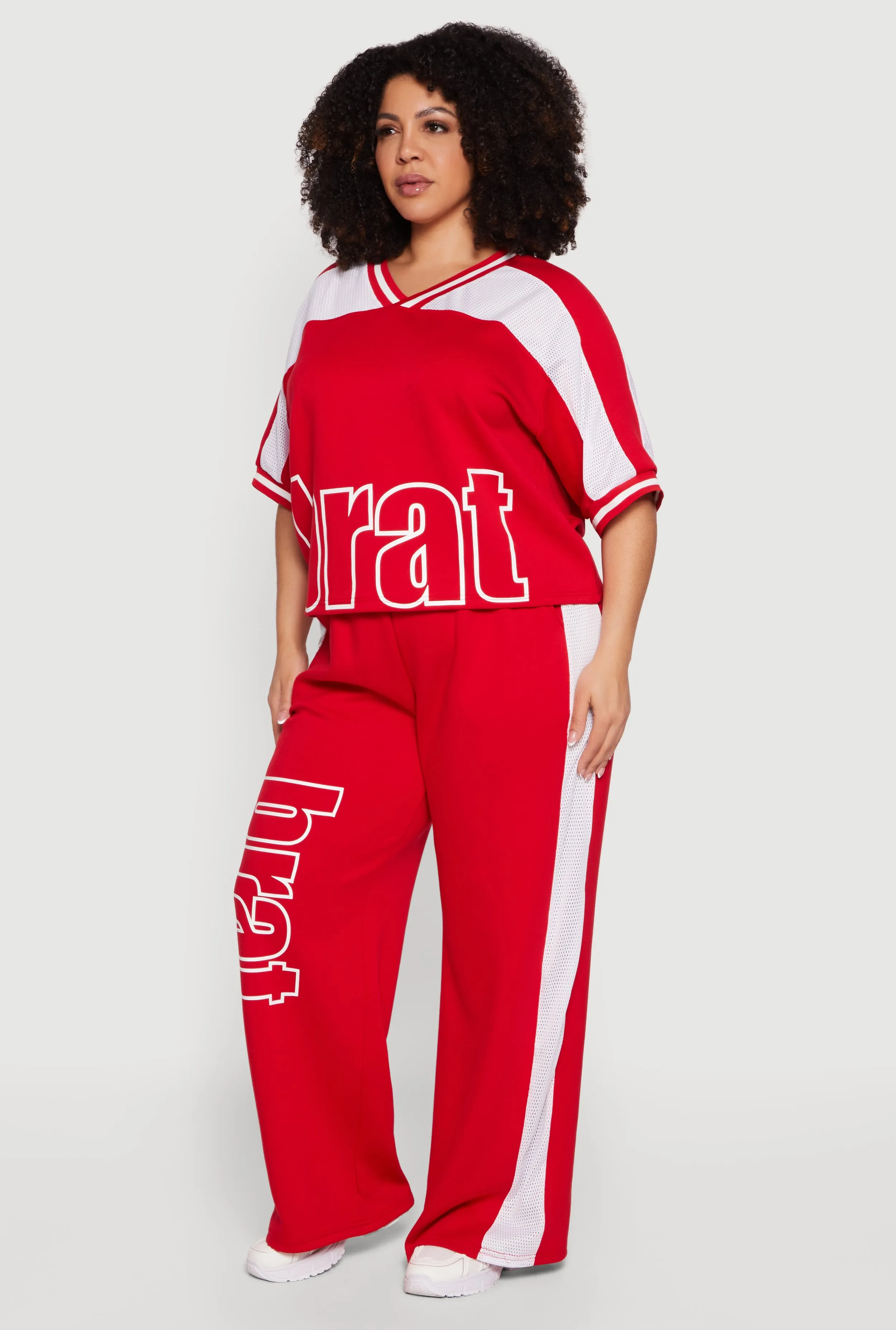 Plus Size Brat Graphic Drawstring Waist Wide Leg Pants sold by Rainbow product image thumbnail 2