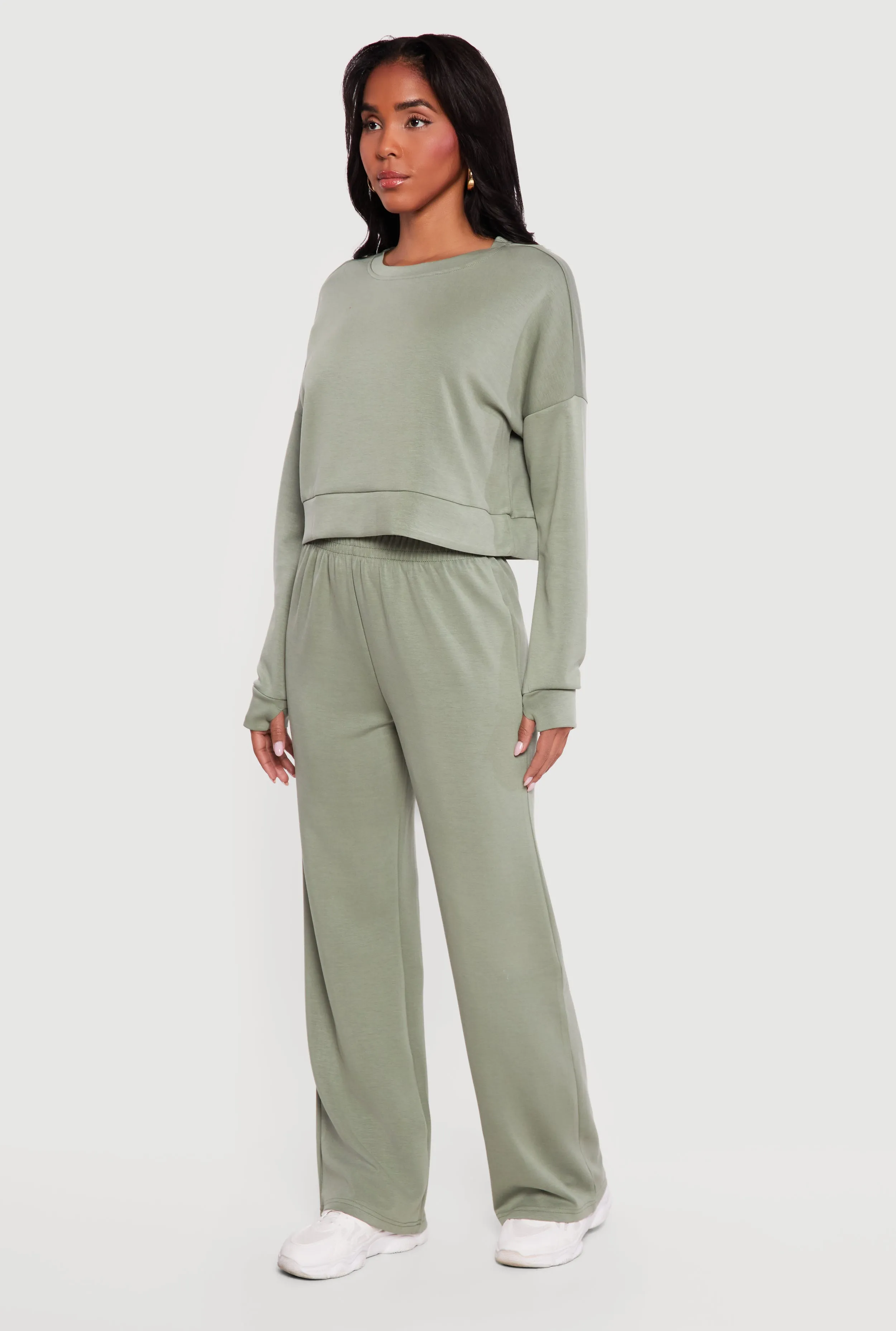 Solid Elastic Waist Pull On Sweatpants sold by Rainbow product image thumbnail 2