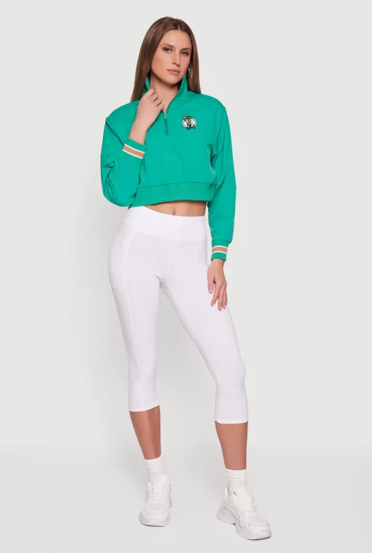 NBA Boston Celtics Cropped Quarter Zip Windbreaker sold by Rainbow