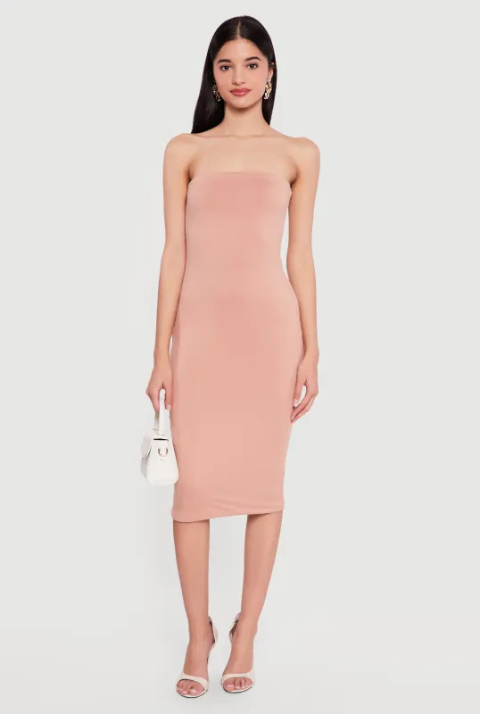 Solid Midi Tube Dress made by Rainbow