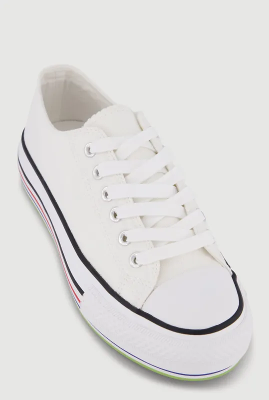Low Top Lace Up Cap Toe Sneakers sold by Rainbow