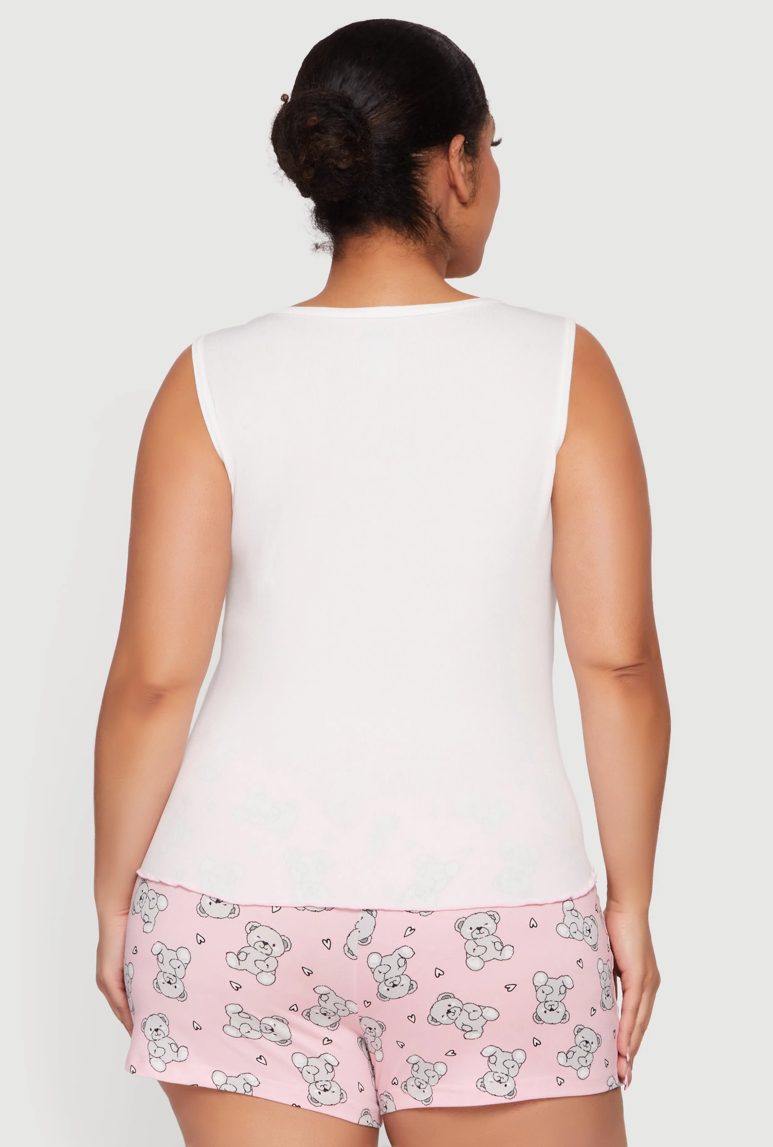 Plus Size Always Be Happy Graphic Pajama Tank Top and Shorts sold by Rainbow product image thumbnail 2