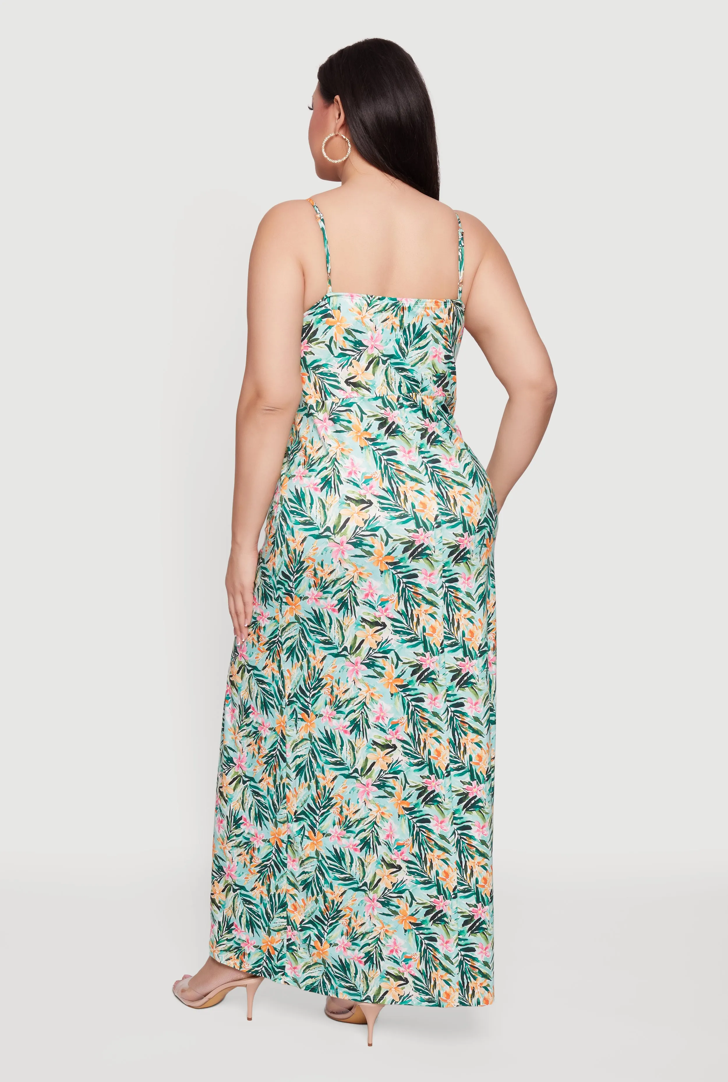 Plus Size Tropical Floral Side Slit Bustier Maxi Dress sold by Rainbow product image thumbnail 3