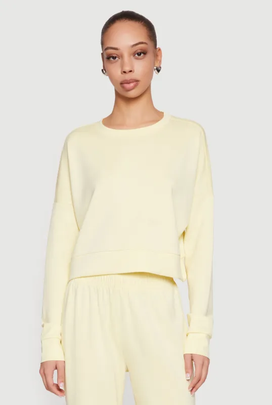 Solid Pullover Sweatshirt with Thumbholes made by Rainbow
