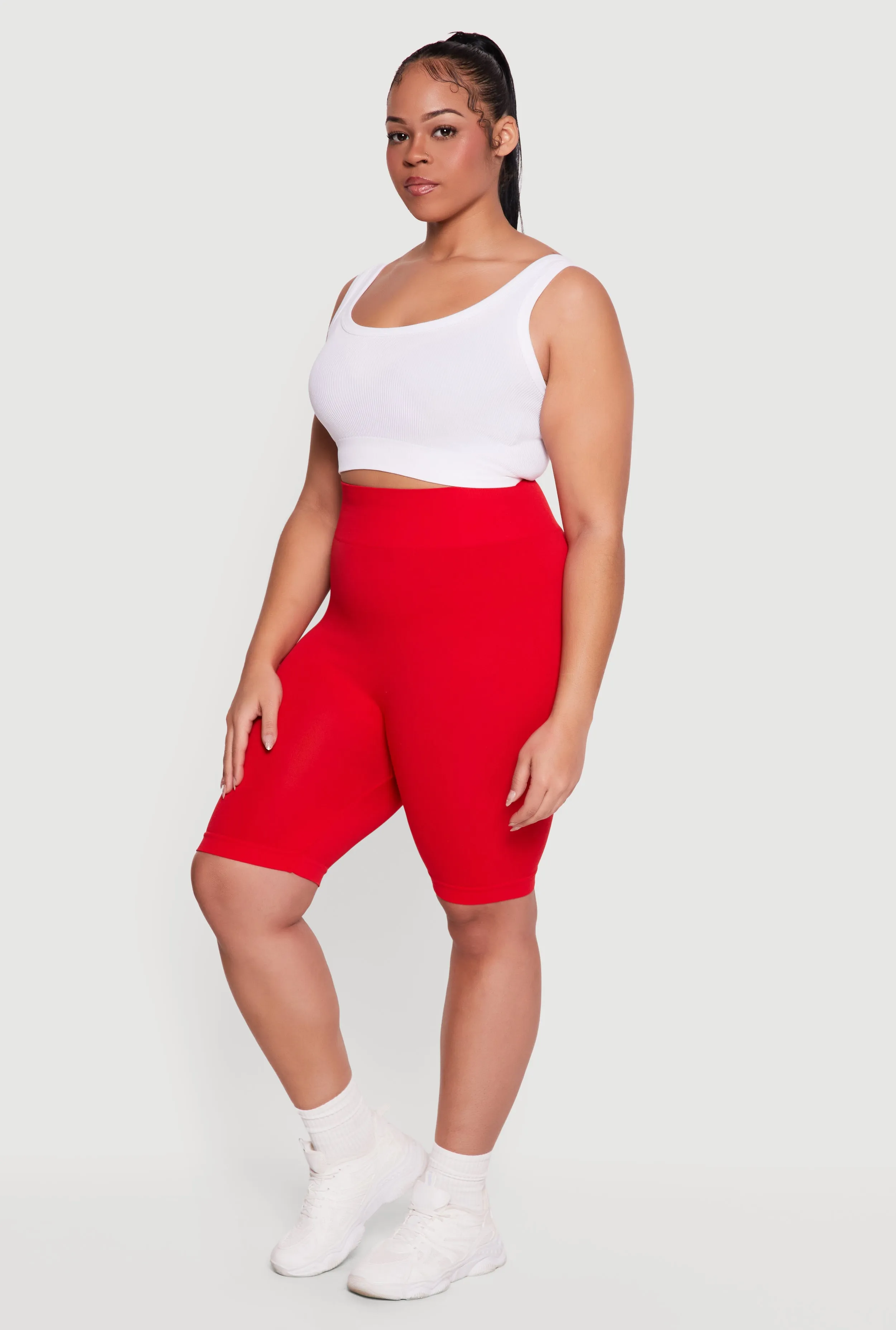 Plus Size High Waisted Seamless Bike Shorts sold by Rainbow product image thumbnail 2