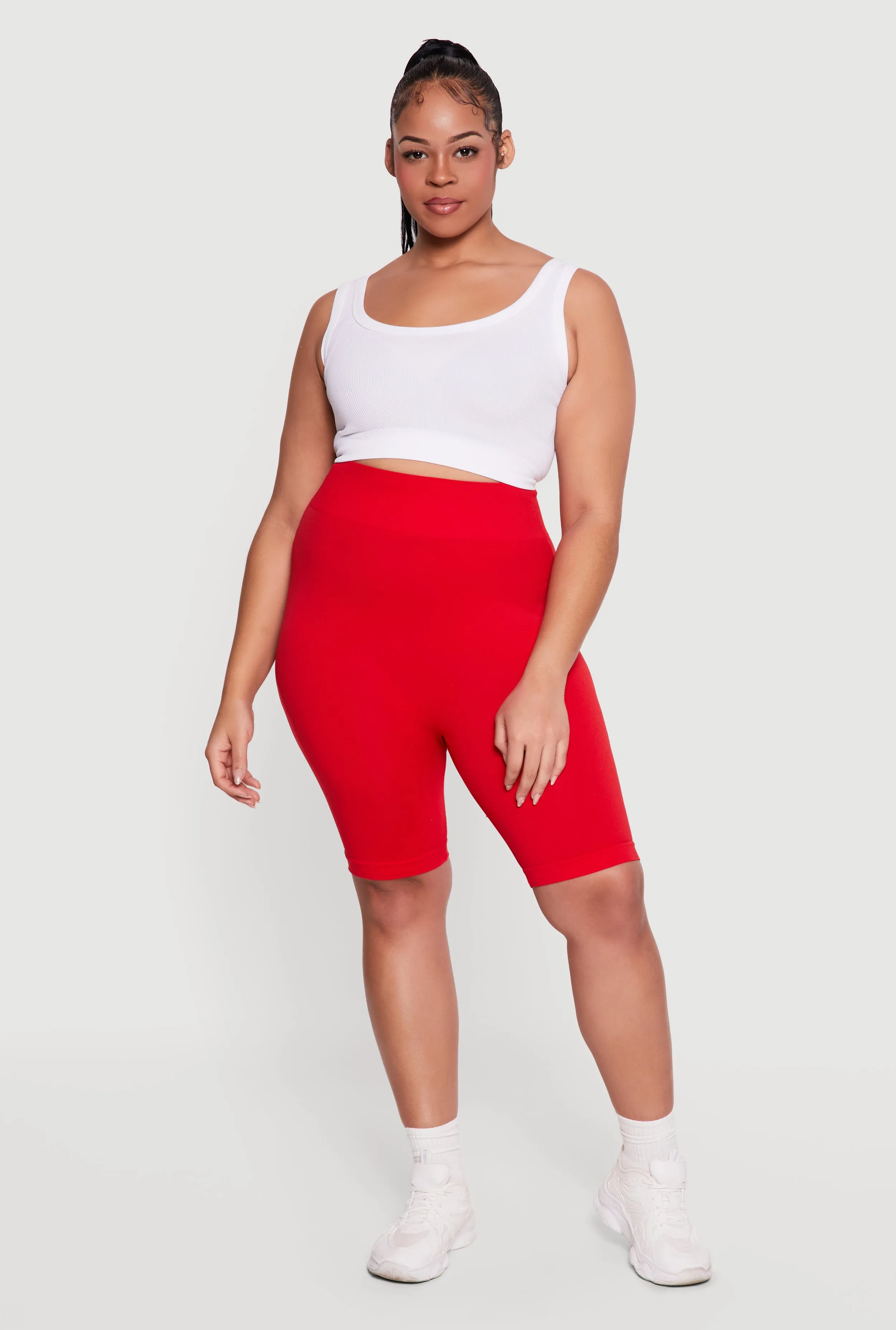 Plus Size High Waisted Seamless Bike Shorts sold by Rainbow