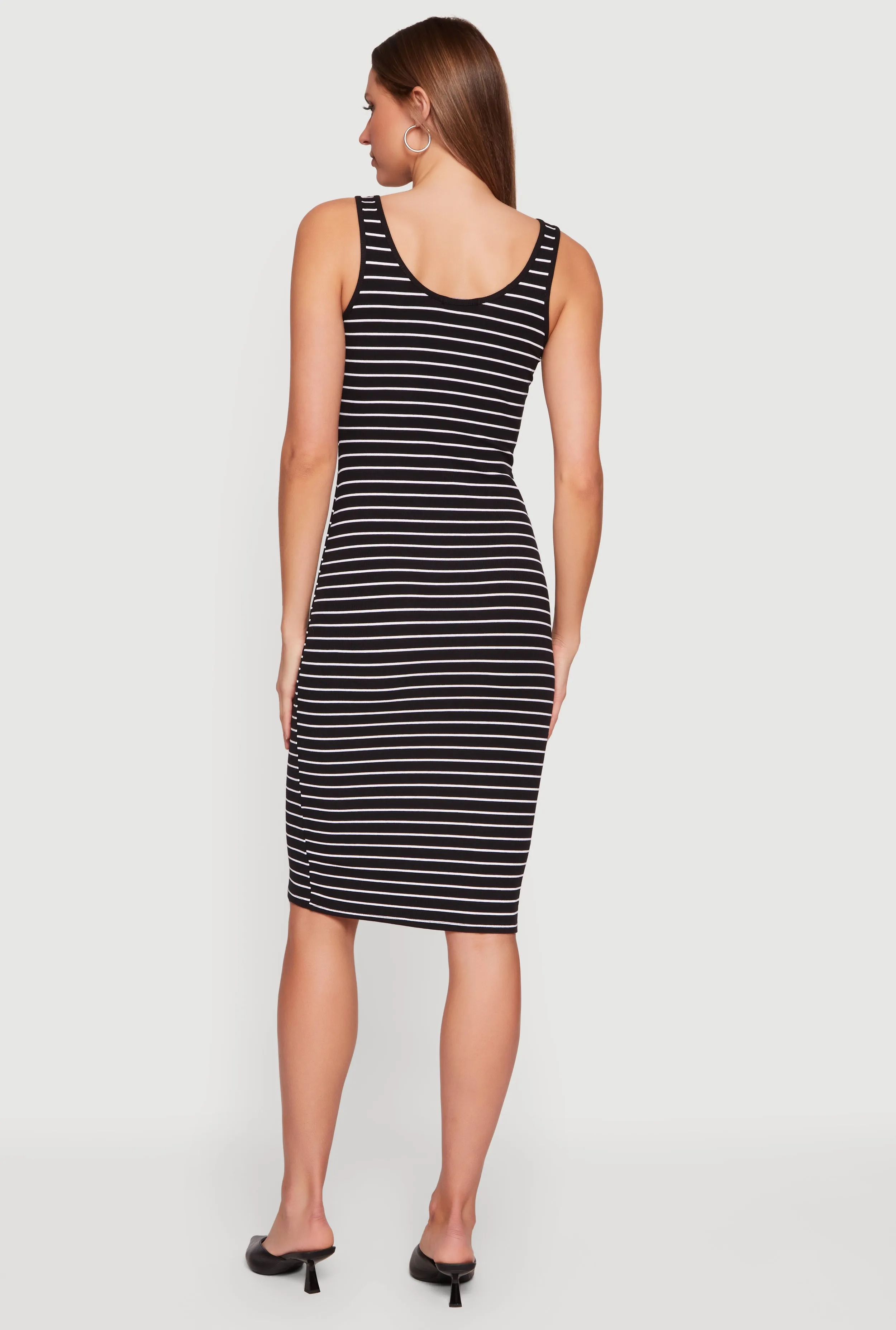Striped Rib Knit Tank Midi Dress sold by Rainbow product image thumbnail 3