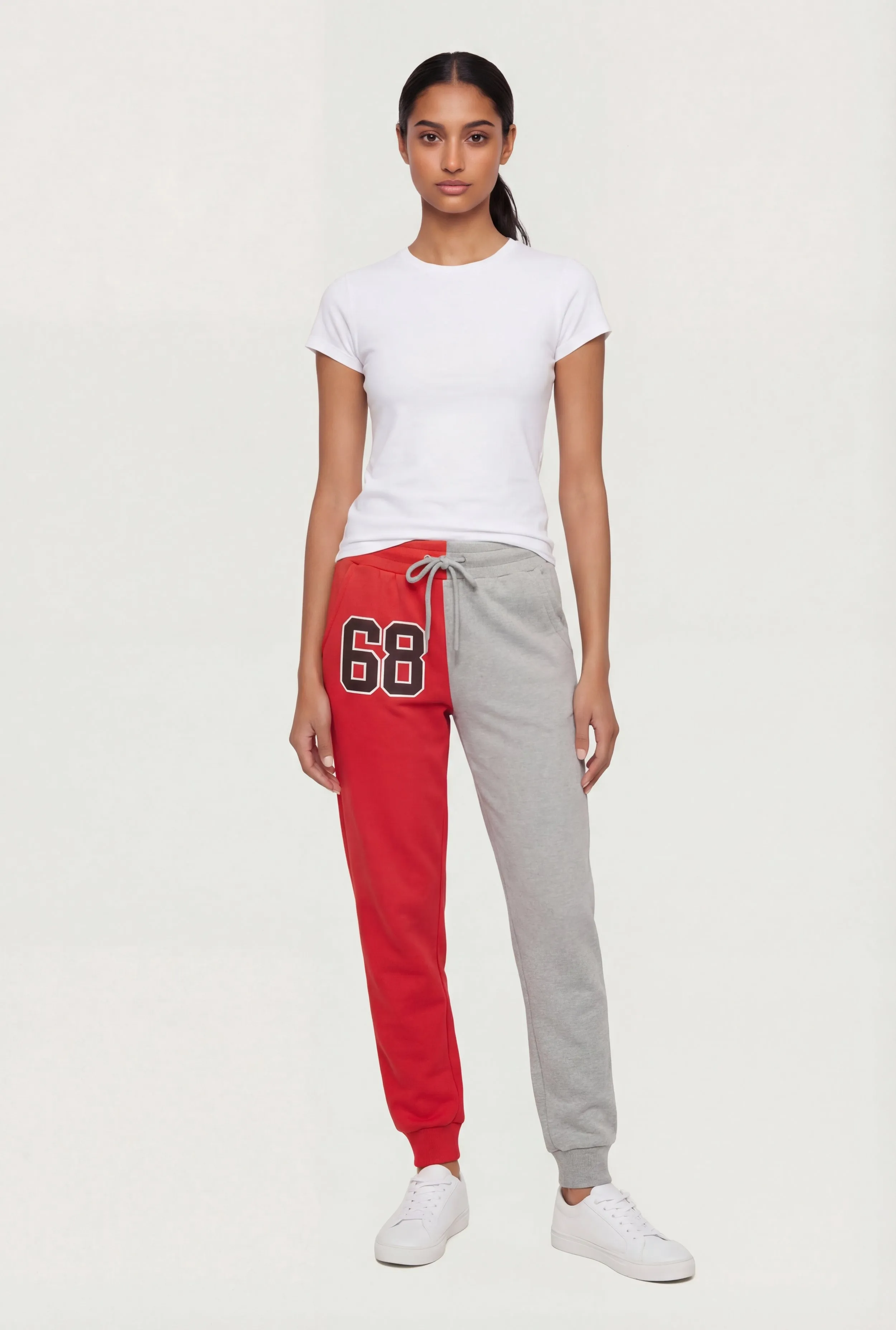 Color Block 68 Graphic Drawstring Waist Joggers sold by Rainbow