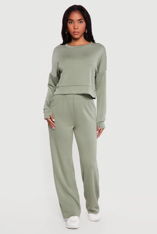 Solid Elastic Waist Pull On Sweatpants sold by Rainbow