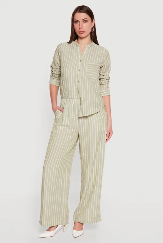 Striped Pull On Wide Leg Pants sold by Rainbow