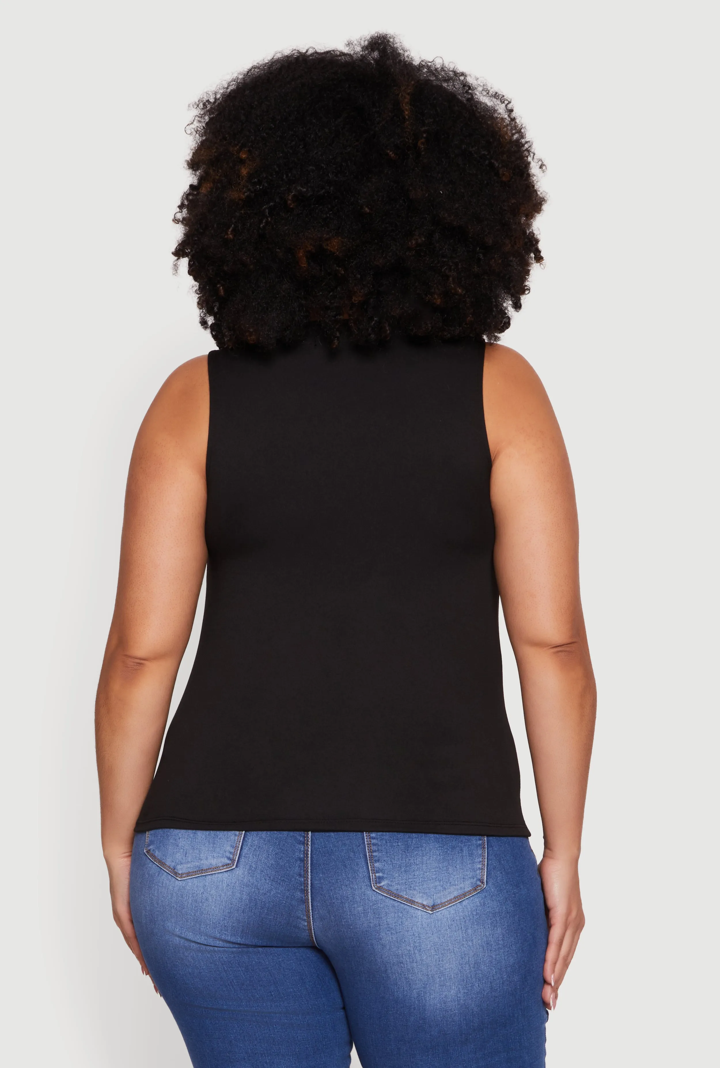 Plus Size Keyhole Detail Ruched Zip Front Top sold by Rainbow product image thumbnail 5