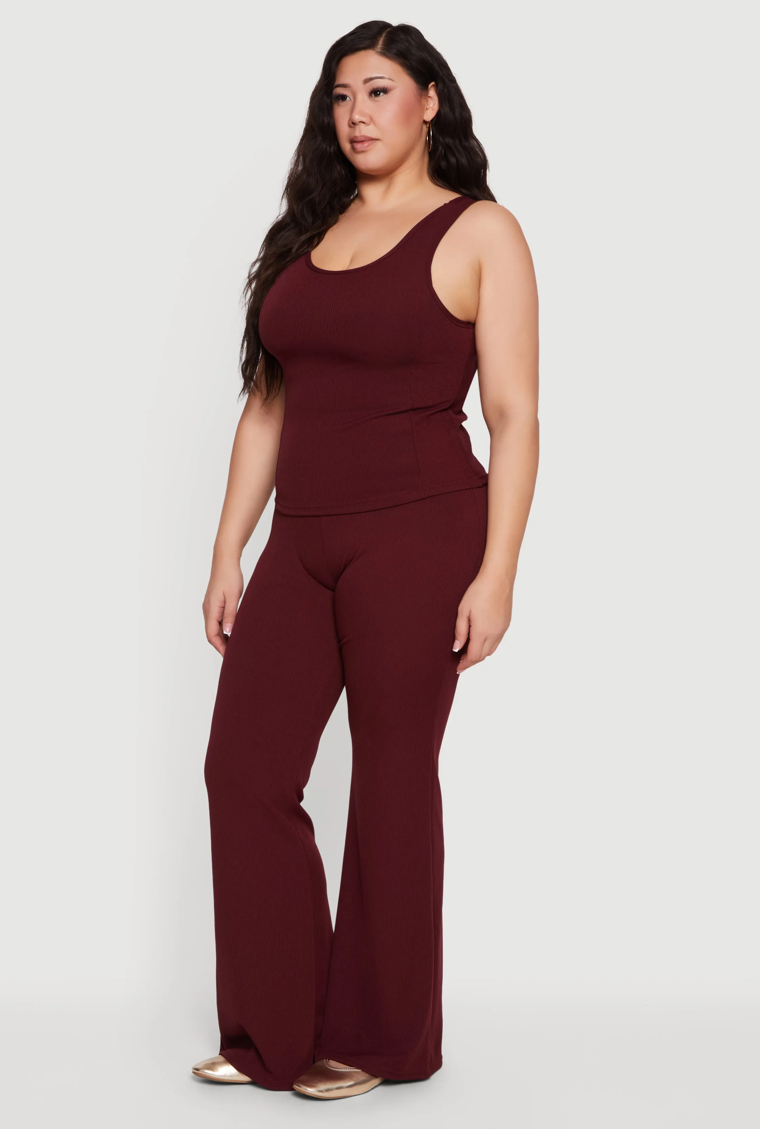 Plus Size High Waisted Flare Leg Pants sold by Rainbow product image thumbnail 2