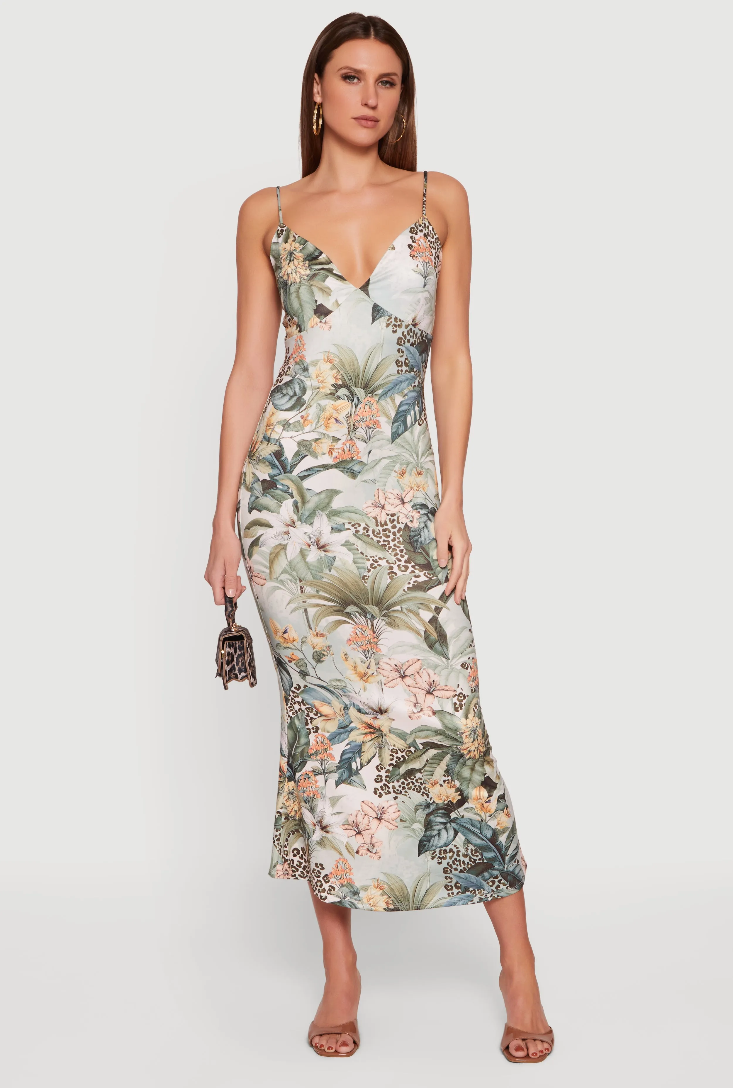 Floral V-Neck Cami Maxi Dress sold by Rainbow