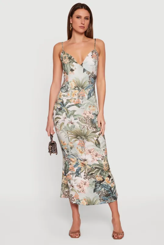 Floral V-Neck Cami Maxi Dress sold by Rainbow