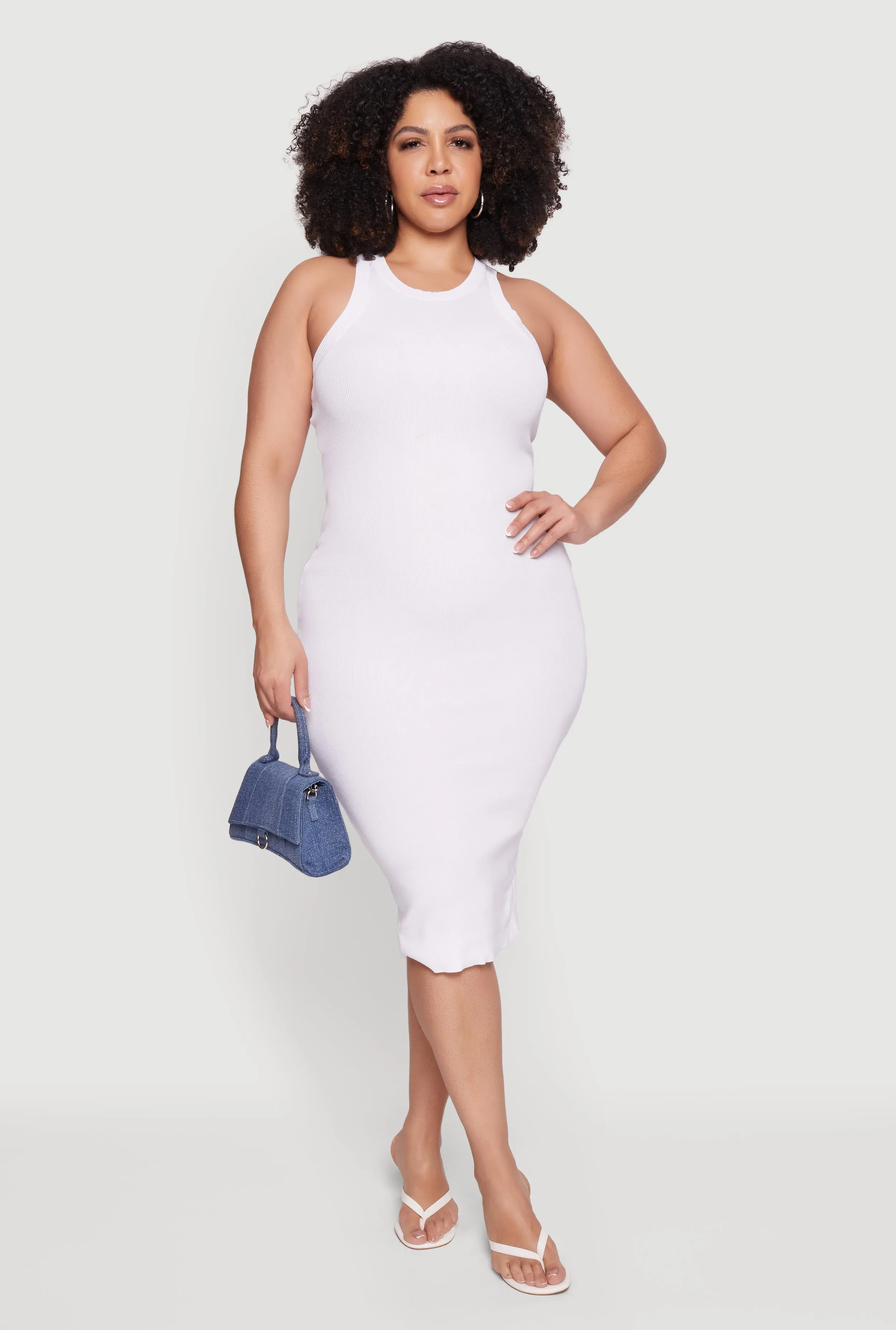 Plus Size Solid Tank Midi Dress sold by Rainbow