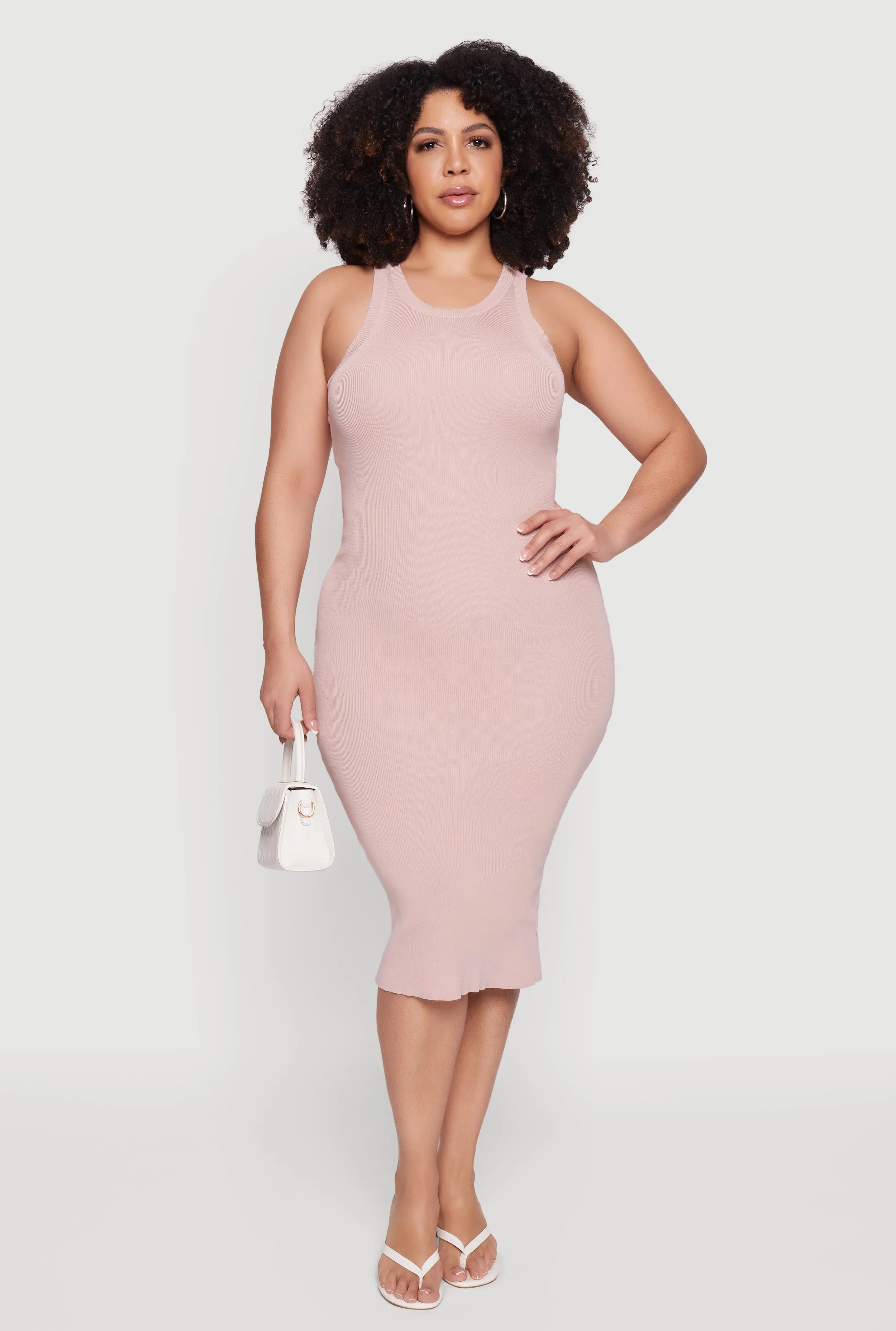 Plus Size Solid Tank Midi Dress sold by Rainbow product image thumbnail 3