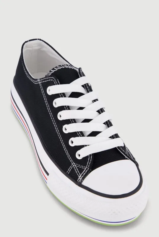 Low Top Lace Up Cap Toe Sneakers sold by Rainbow