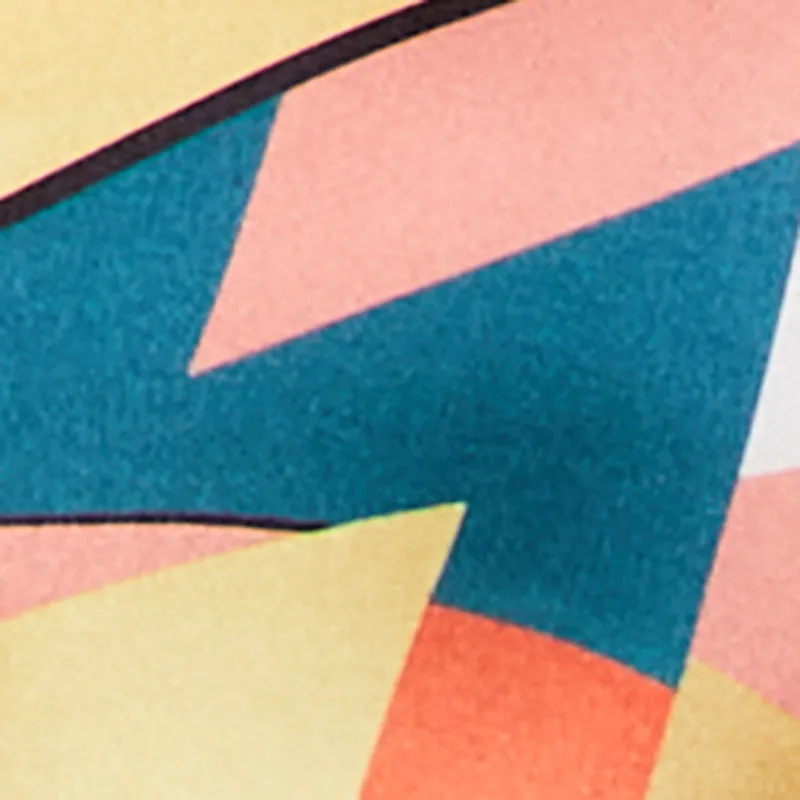 Plus Size Abstract Print Tie Front Cropped Shirt sold by Rainbow product image thumbnail 4