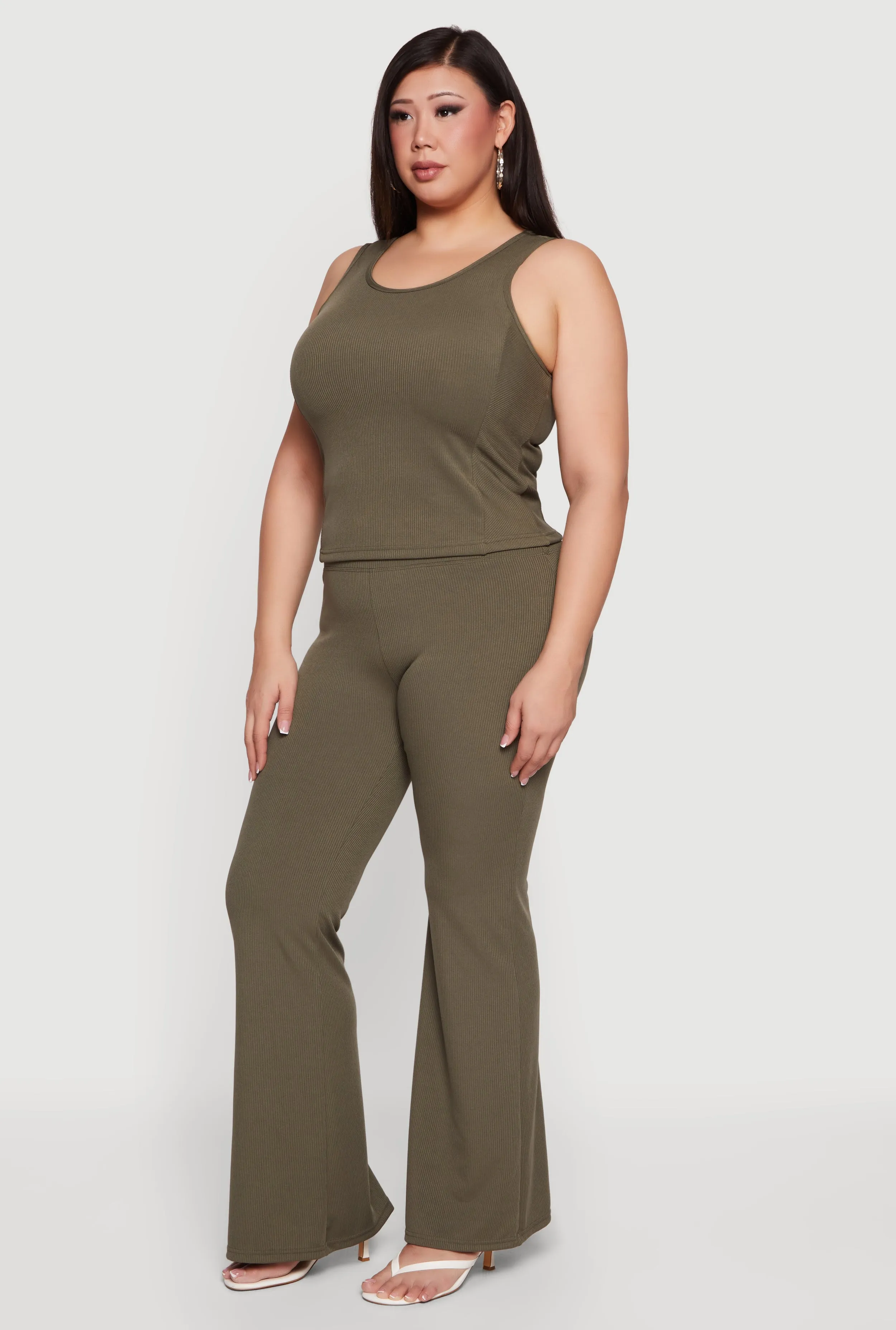Plus Size High Waisted Flare Leg Pants sold by Rainbow product image thumbnail 2