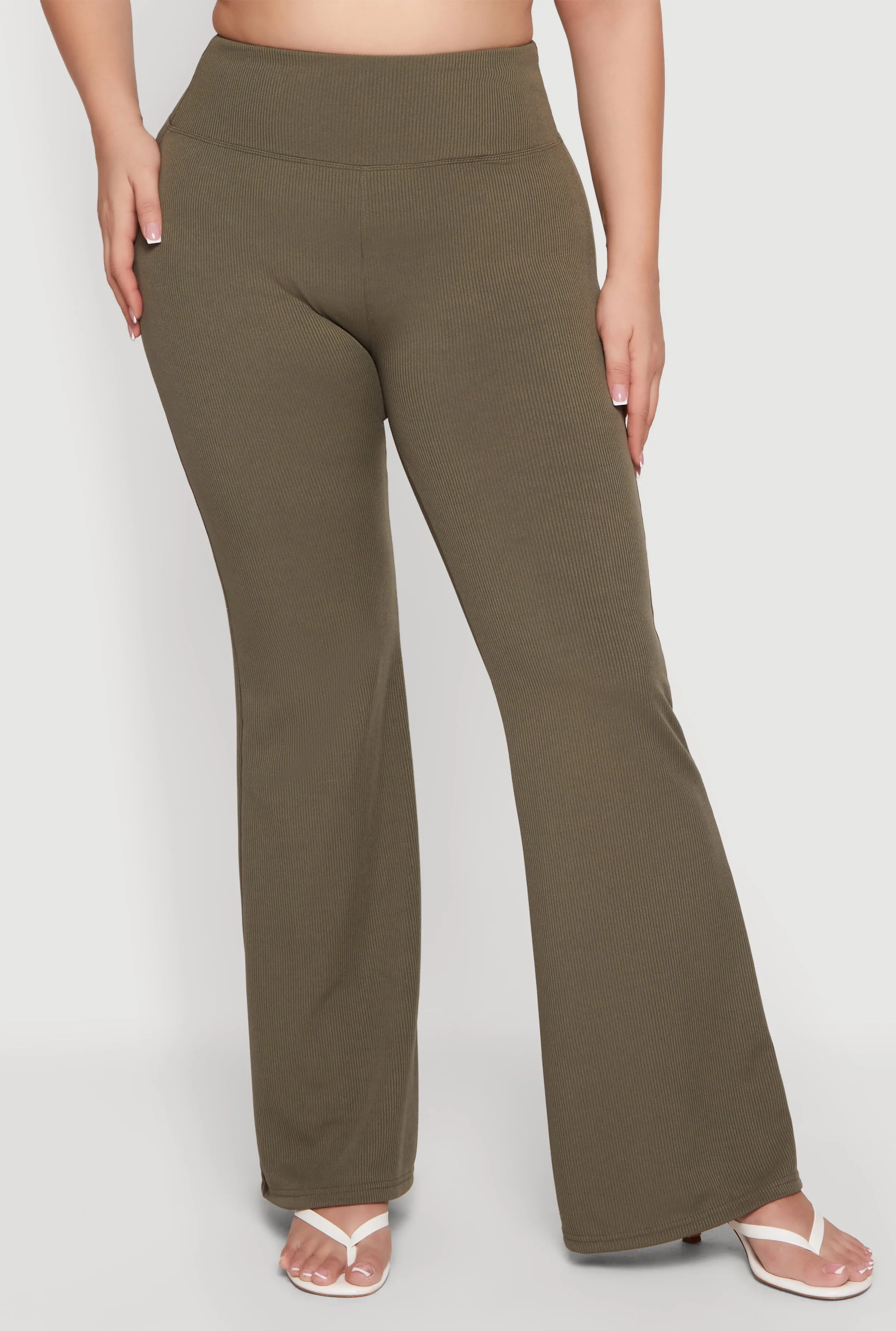 Plus Size High Waisted Flare Leg Pants sold by Rainbow product image thumbnail 3