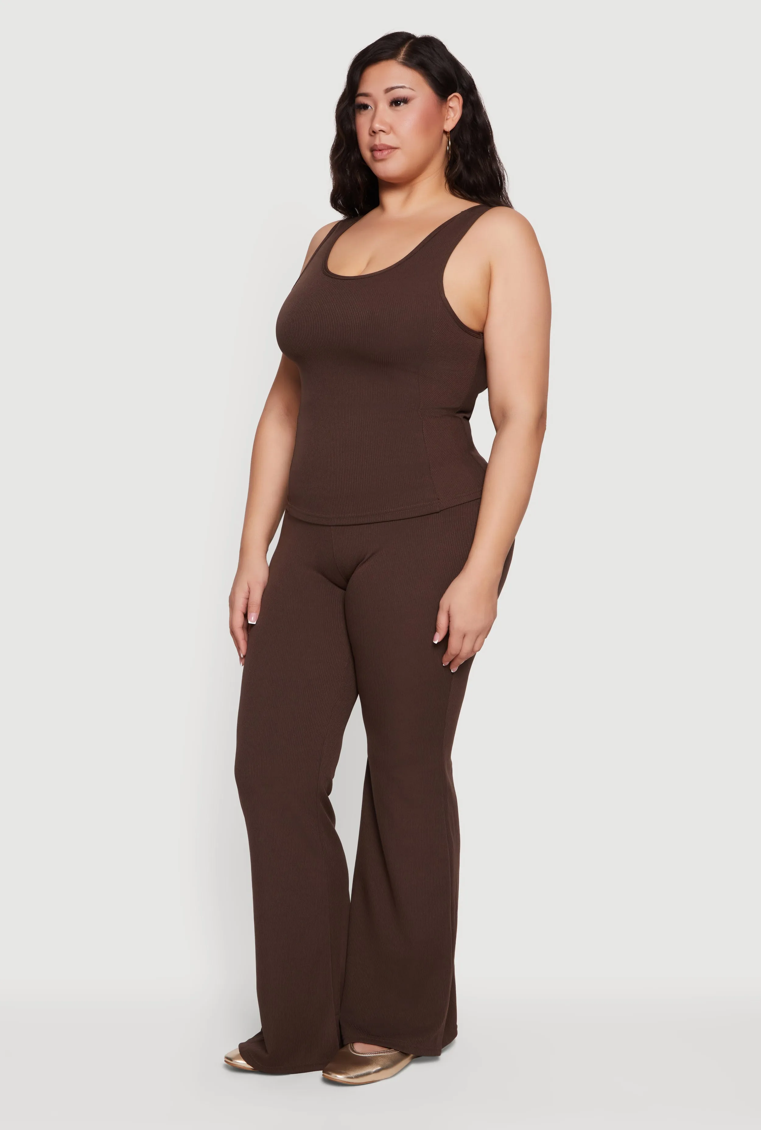 Plus Size High Waisted Flare Leg Pants sold by Rainbow product image thumbnail 2