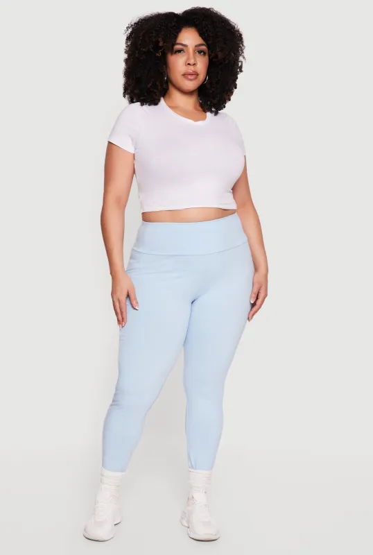 Plus Size High Waisted Side Pocket Leggings sold by Rainbow